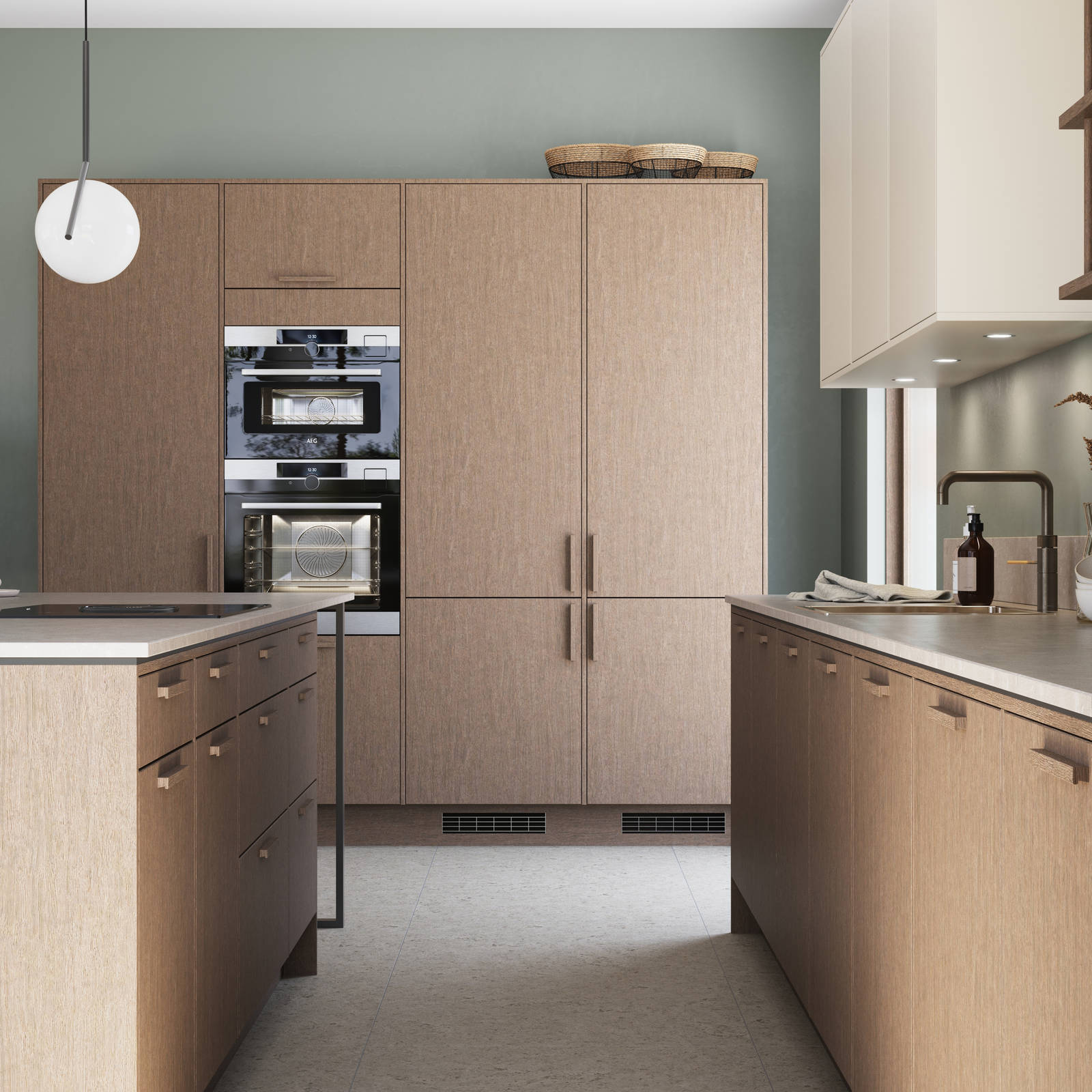 Norema kjøkken Design Akse + areal beige moderne kjøkken kjøkkenøy