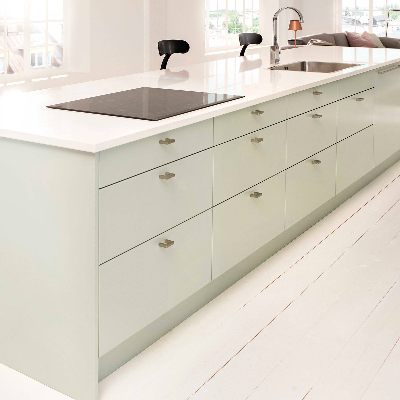 Line har et stort designregister. Med sine slette MDF-fronter i hele 15 forskjellige malte farger