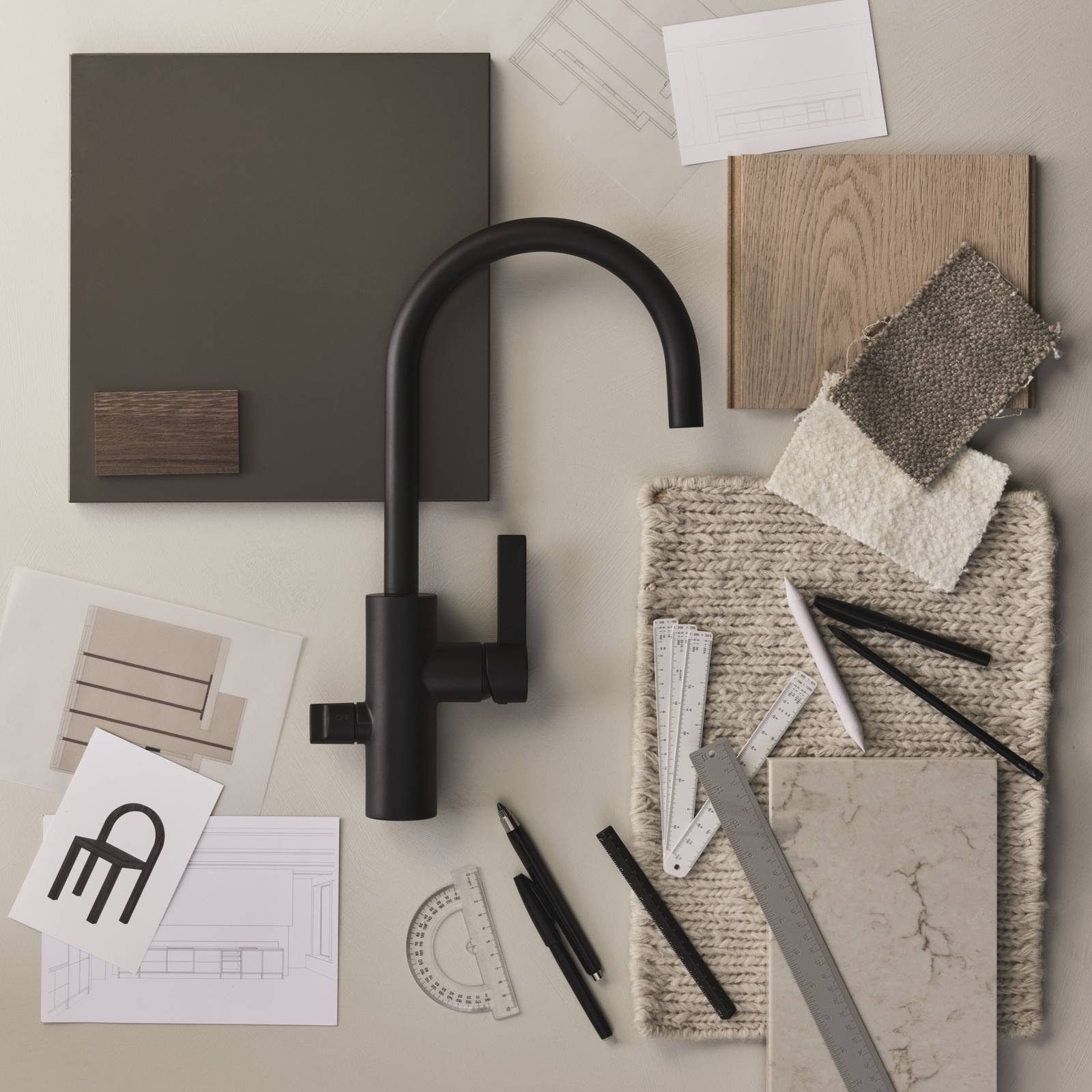 Moodboard för Warm Minimalism från Marbodal.