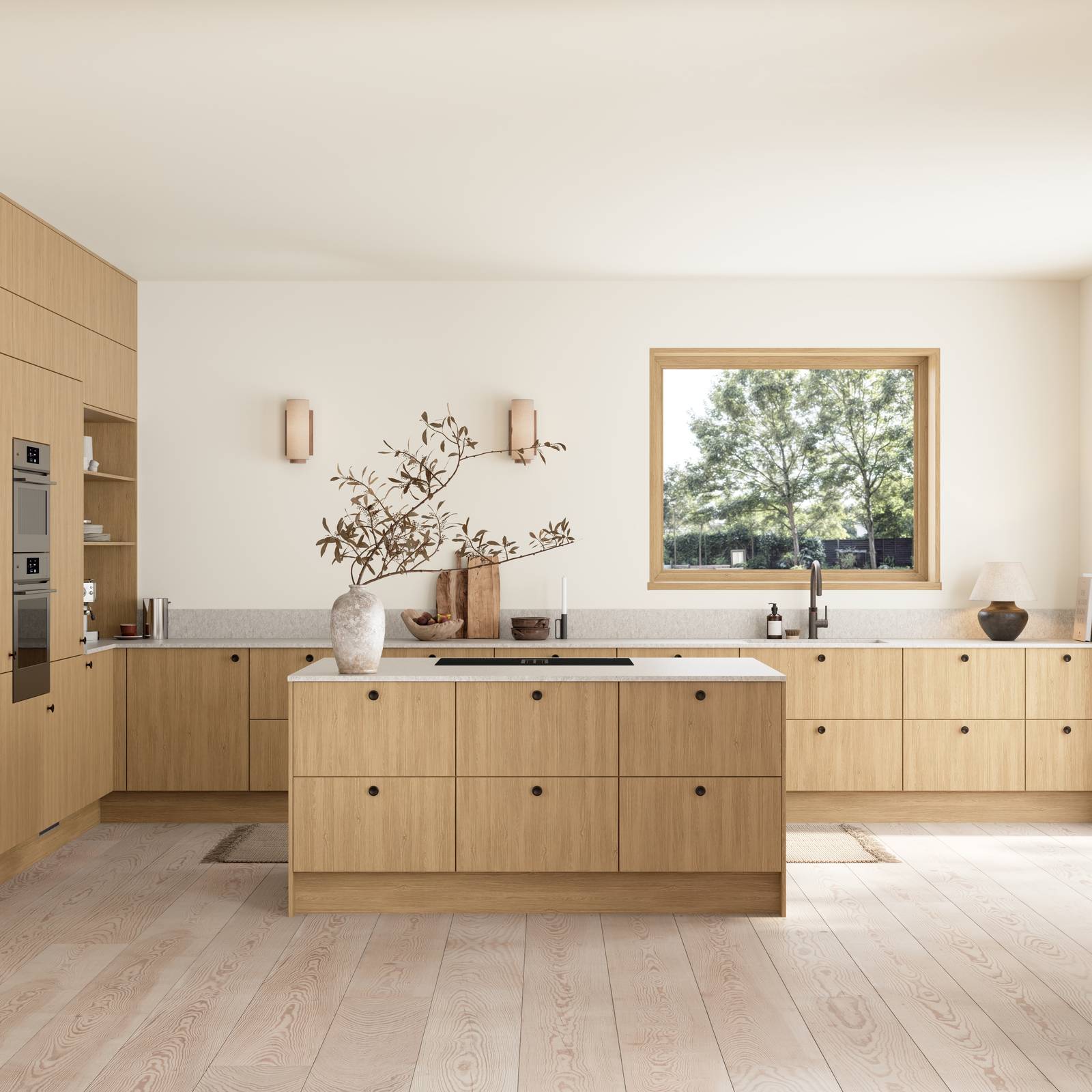 Favn er et kvalitetskjøkken inspirert av naturen. En vakker front i stående finer som gir hele kjøkkenet liv.