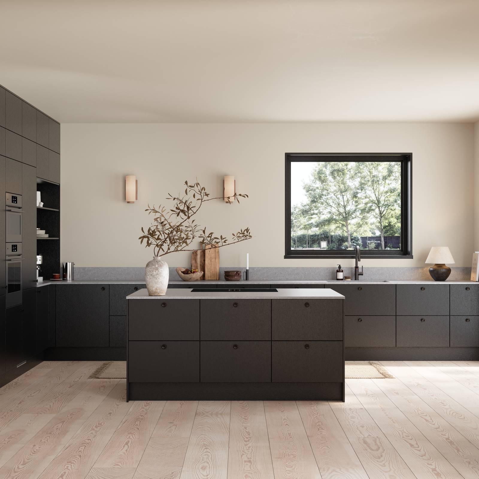 Favn er et kvalitetskjøkken inspirert av naturen. En vakker front i stående finer som gir hele kjøkkenet liv.