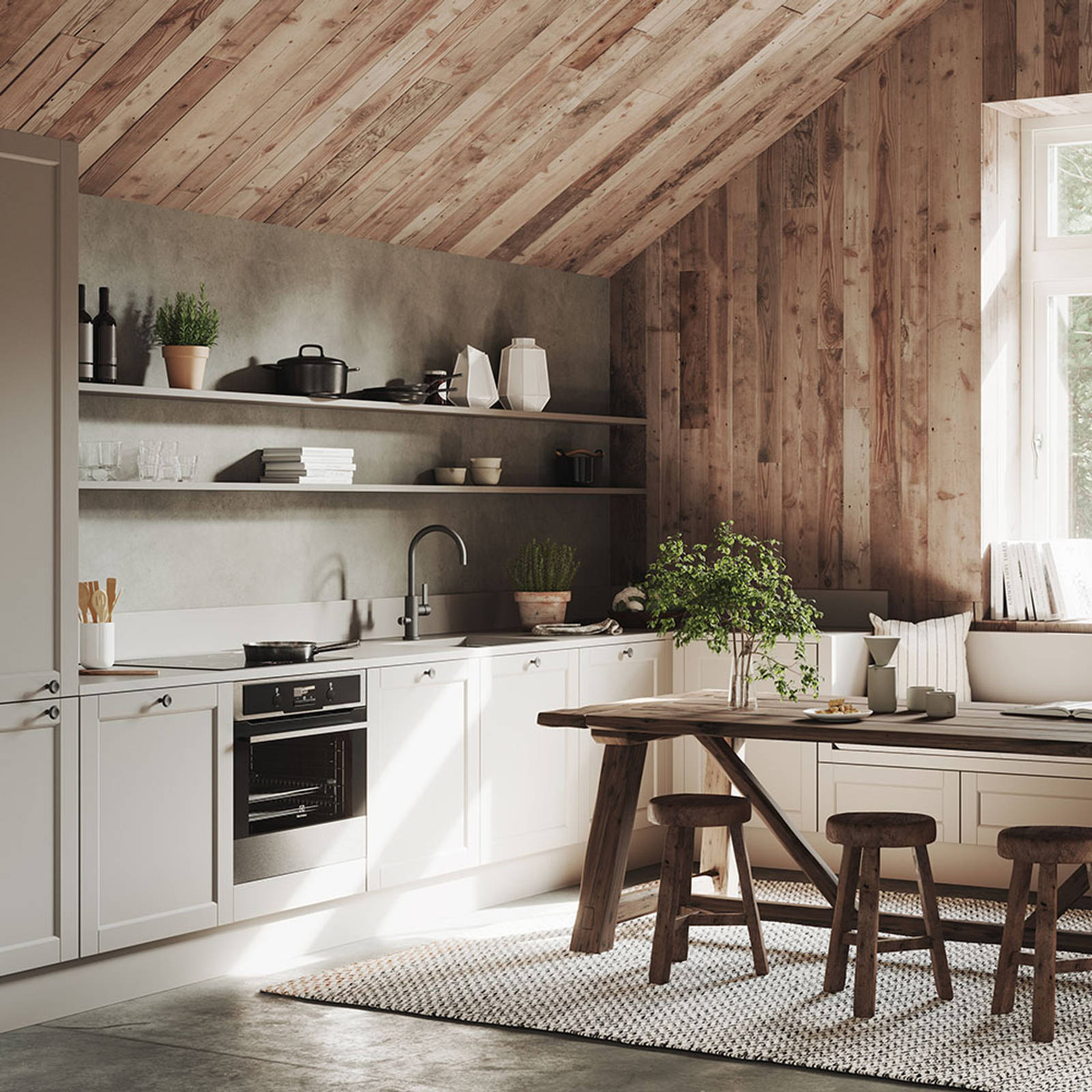 Träkök från Marbodal med Electrolux vitvaror.