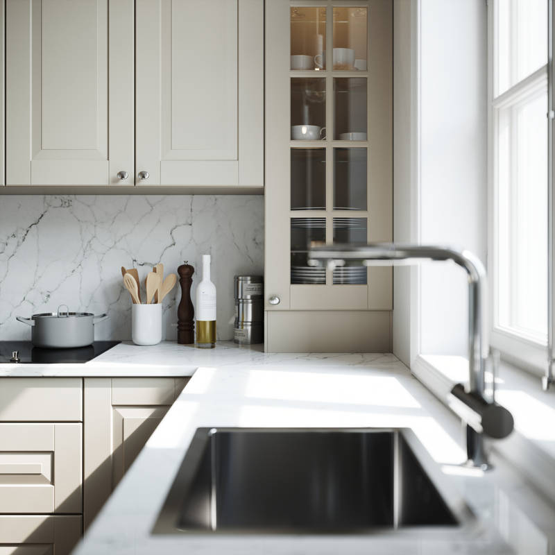 Lindö Sand - bänkstående vitrin från Marbodal