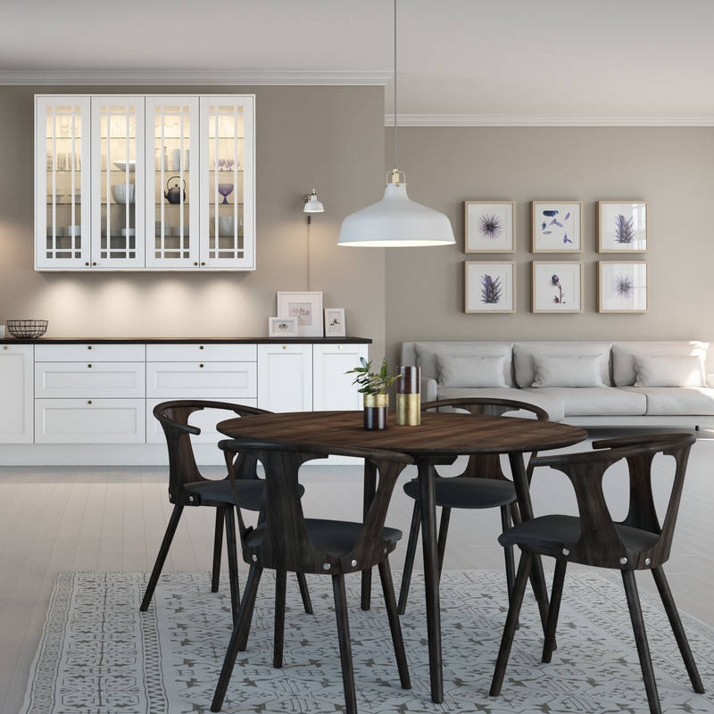 Norema Fager klassisk hvit klassisk kjøkken vitrinedører med glass