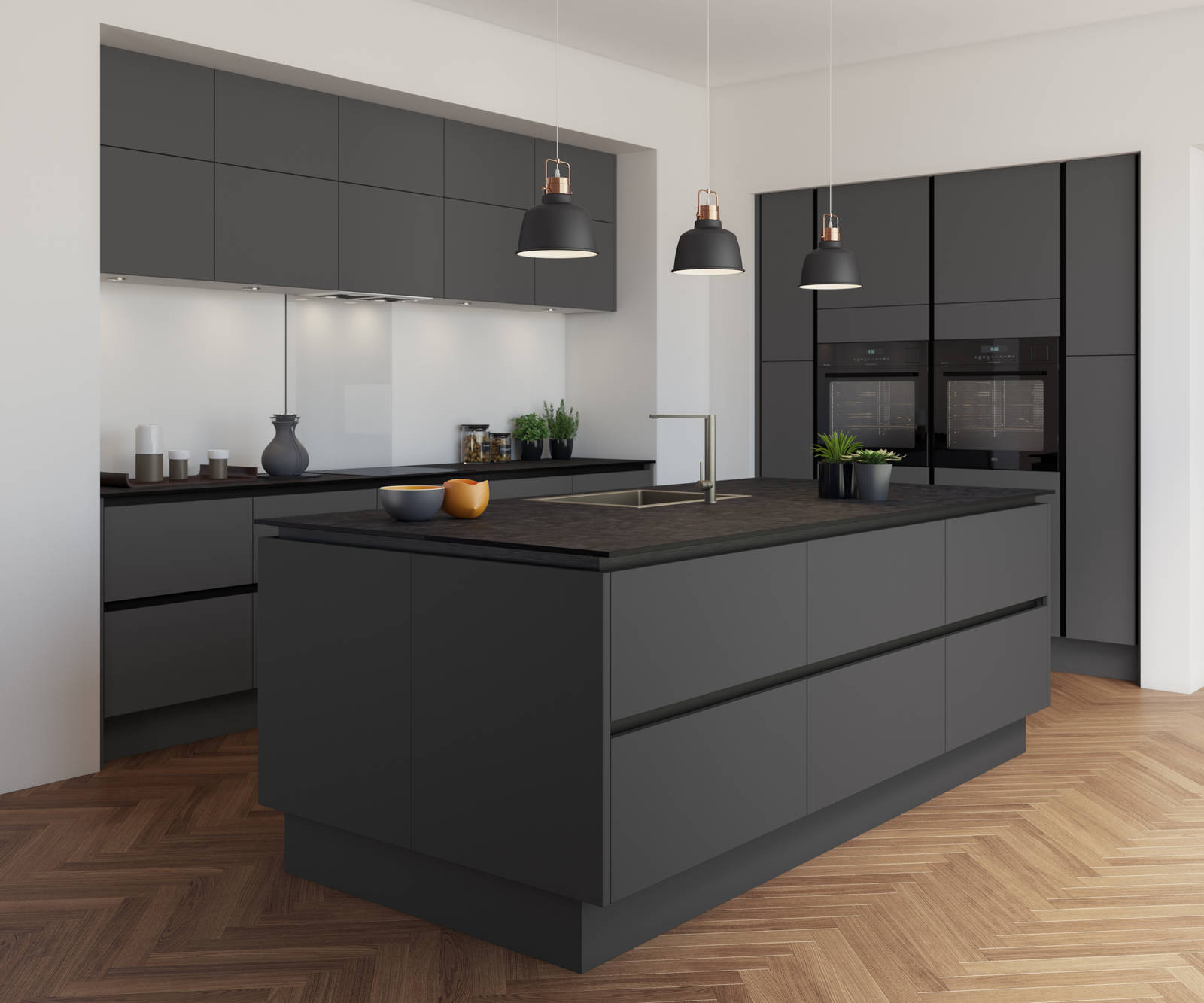 Integra Soho by Magnet. Ultra contemporary design with sleek handless doors and available in 20 different colours.