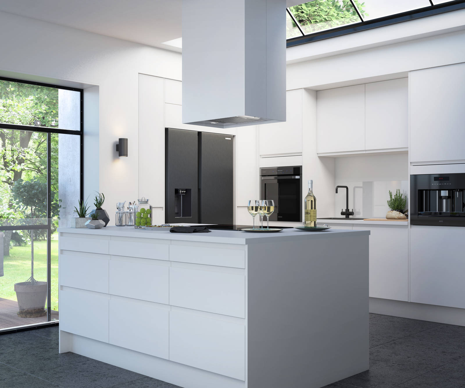Luna Kitchen from Magnet. An affordable handless look with integrated J Pull doors for a stylish and modern look.