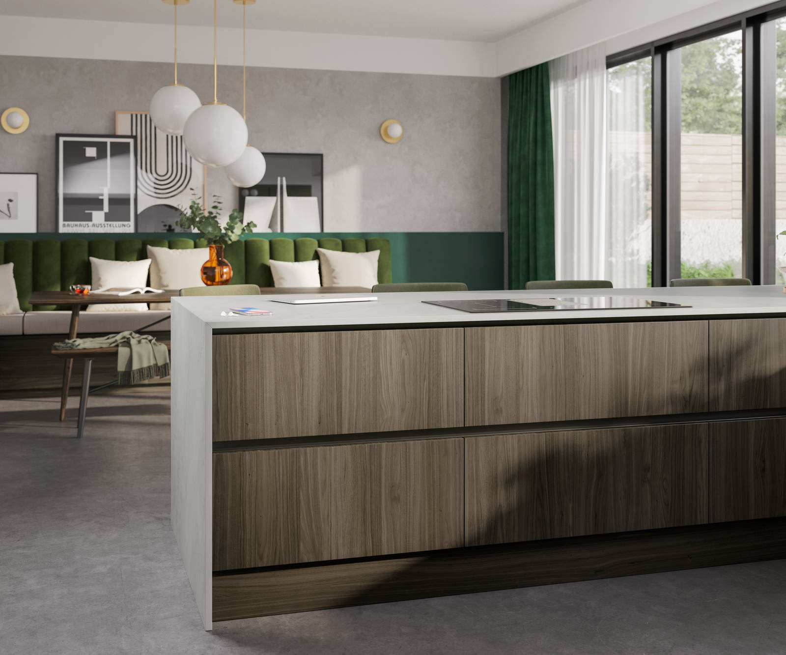 Close-up of Magnet's kitchen Integra Ascoli Dark oak.