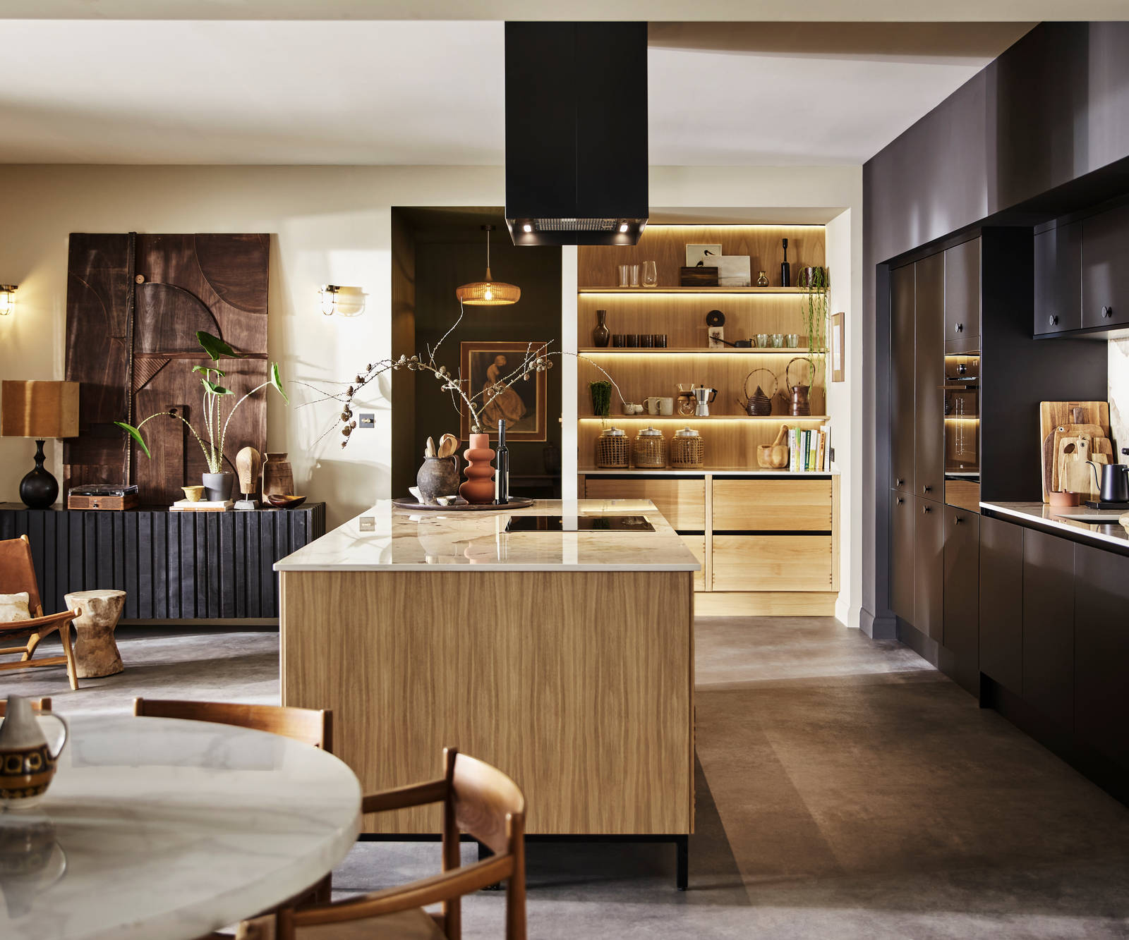 Magnet's Mindful World kitchen concept - An amalgamation of two contemporary kitchen ranges, creating elegance in contrast – and crafted woodwork, inspired by wood craft.