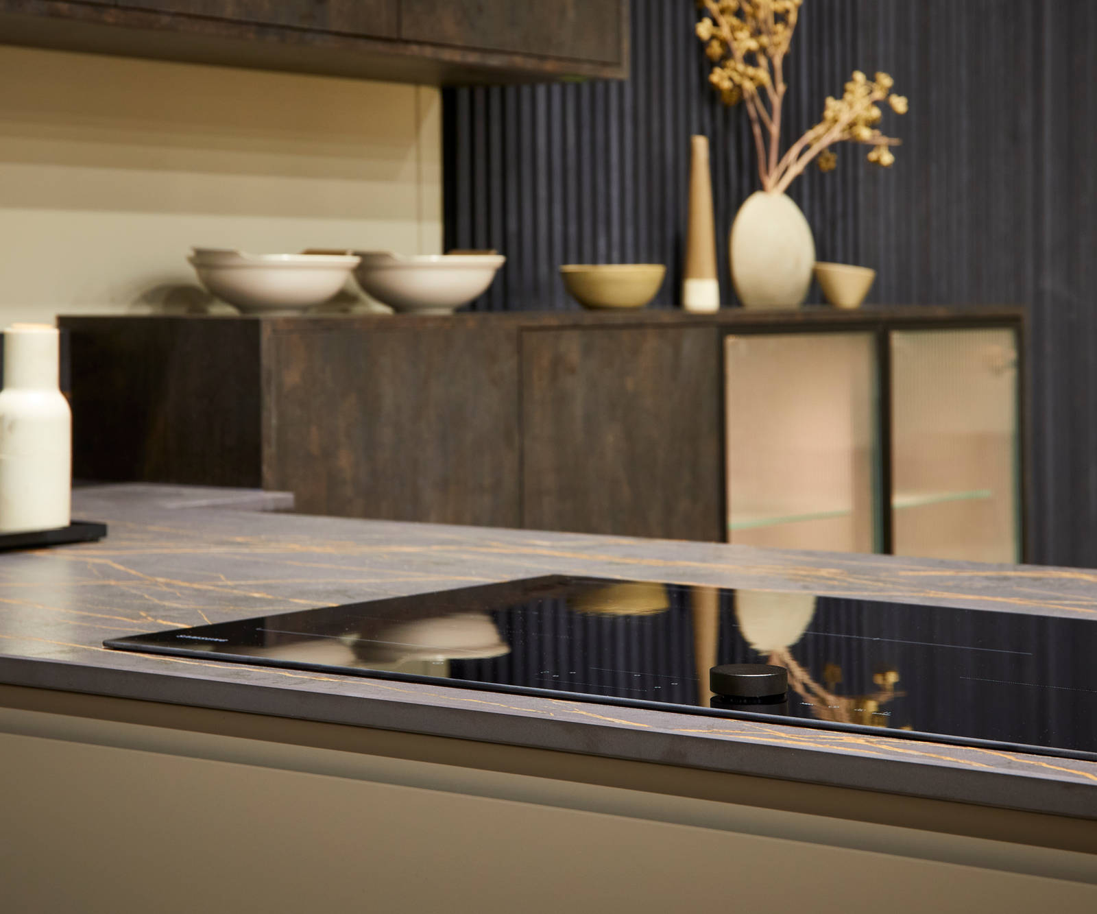 Contemporary clean lines and organic woodgrain texture in an elegant kitchen range designed for modern living.