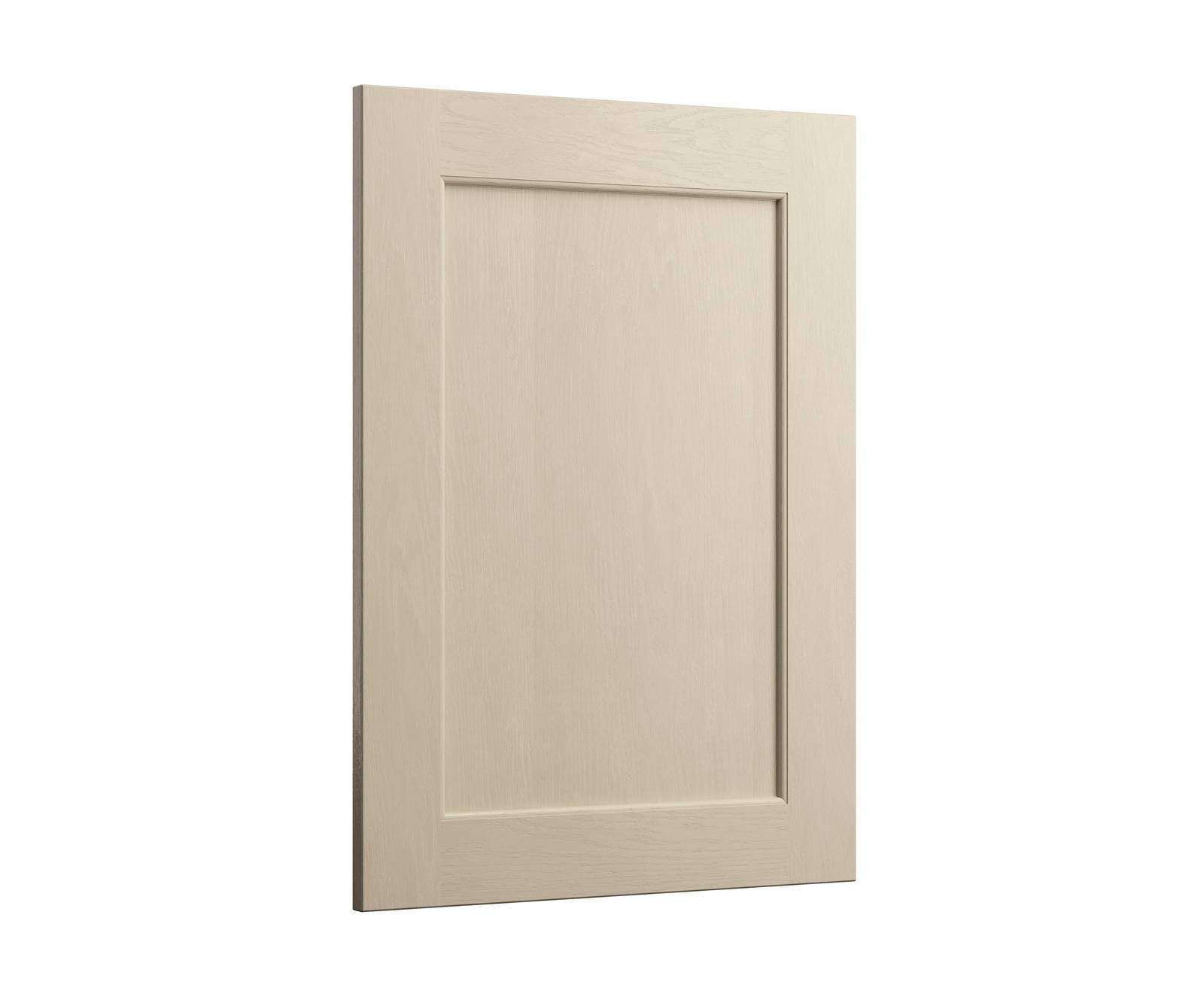 Shaker-style panelled frontal with tactile woodgrain from Magnet in neutral shade Parchment
