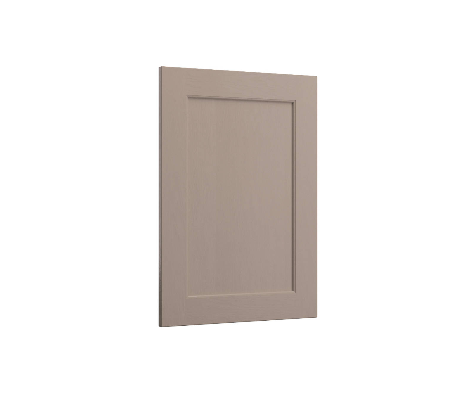 Shaker-style panelled frontal with tactile woodgrain from Magnet in neutral shade Cornish Clay