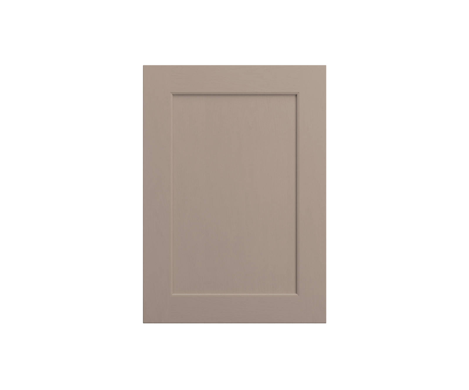 Shaker-style panelled frontal with tactile woodgrain from Magnet in neutral shade Cornish Clay