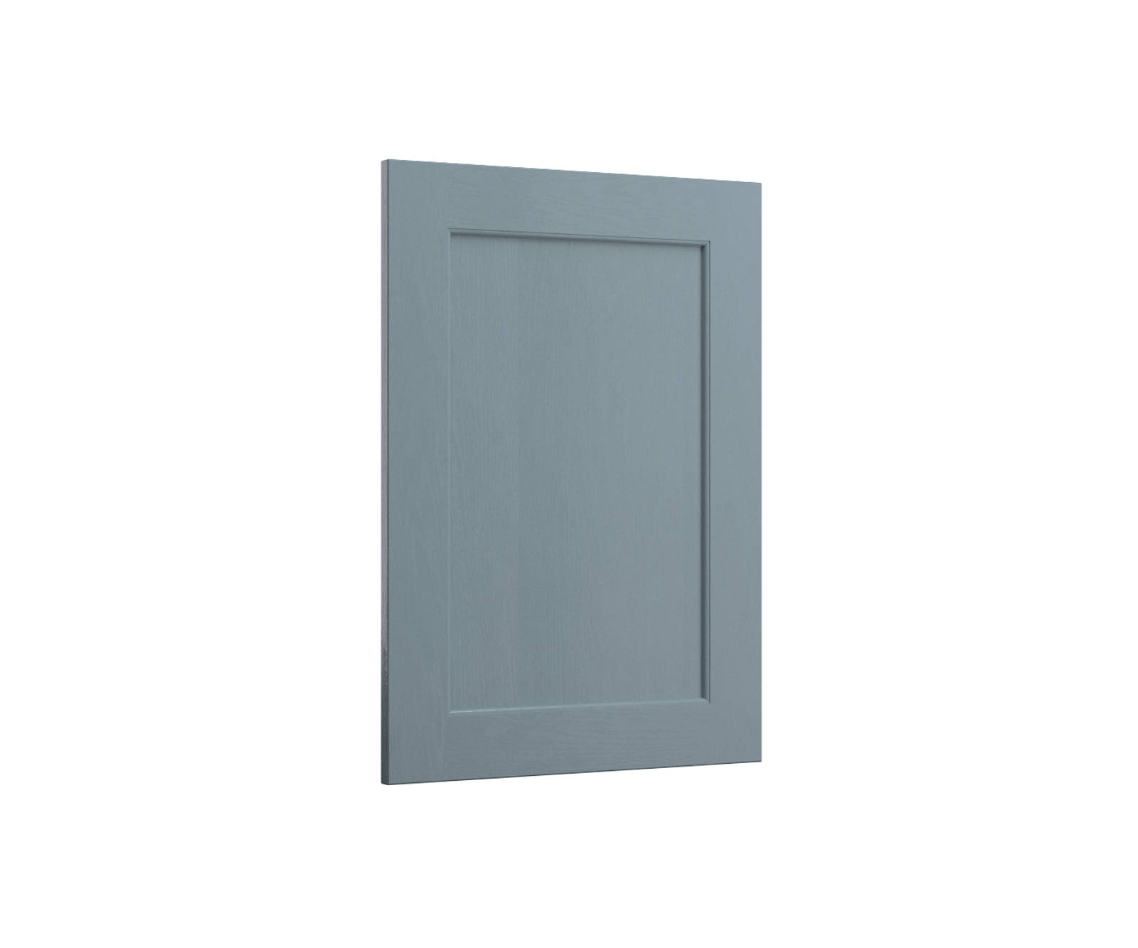 Shaker-style panelled frontal with tactile woodgrain from Magnet in blue shade Portland Blue