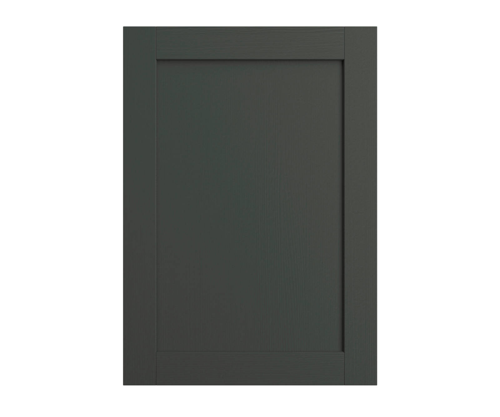 Shaker Ambleside frontal with sleek and modern frame width in the dark green shade Fern