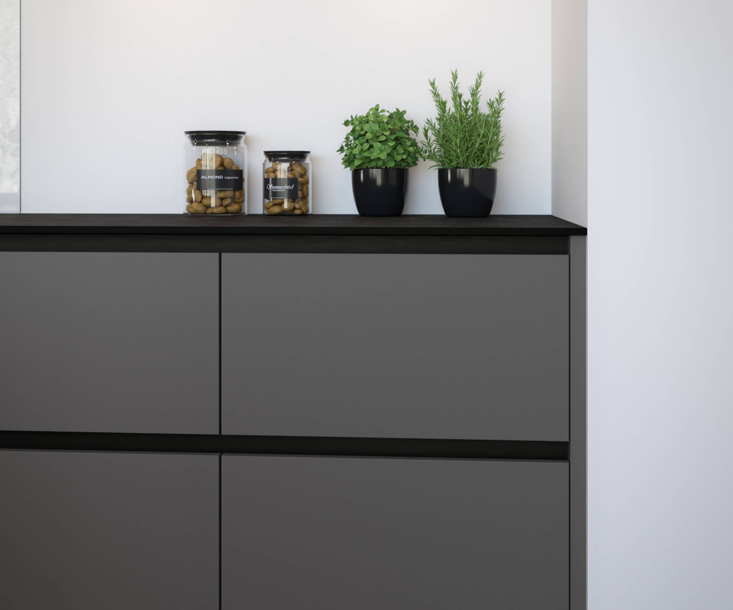 Integra Soho by Magnet. Ultra contemporary design with sleek handless doors and available in 20 different colours.