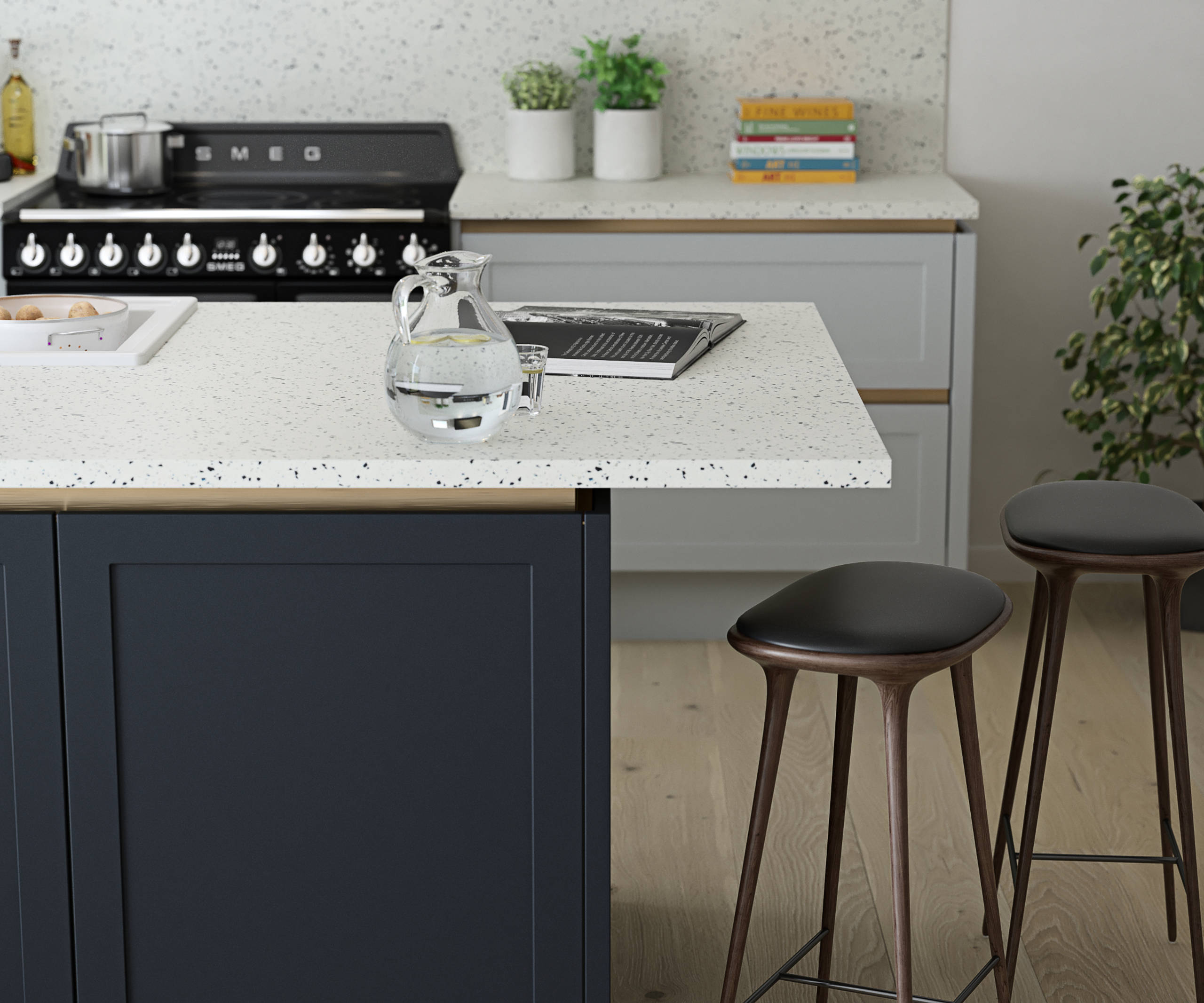 Integra Dunham Kitchen by Magnet. Premium painted matt finish with unique door style available in 20 colours.