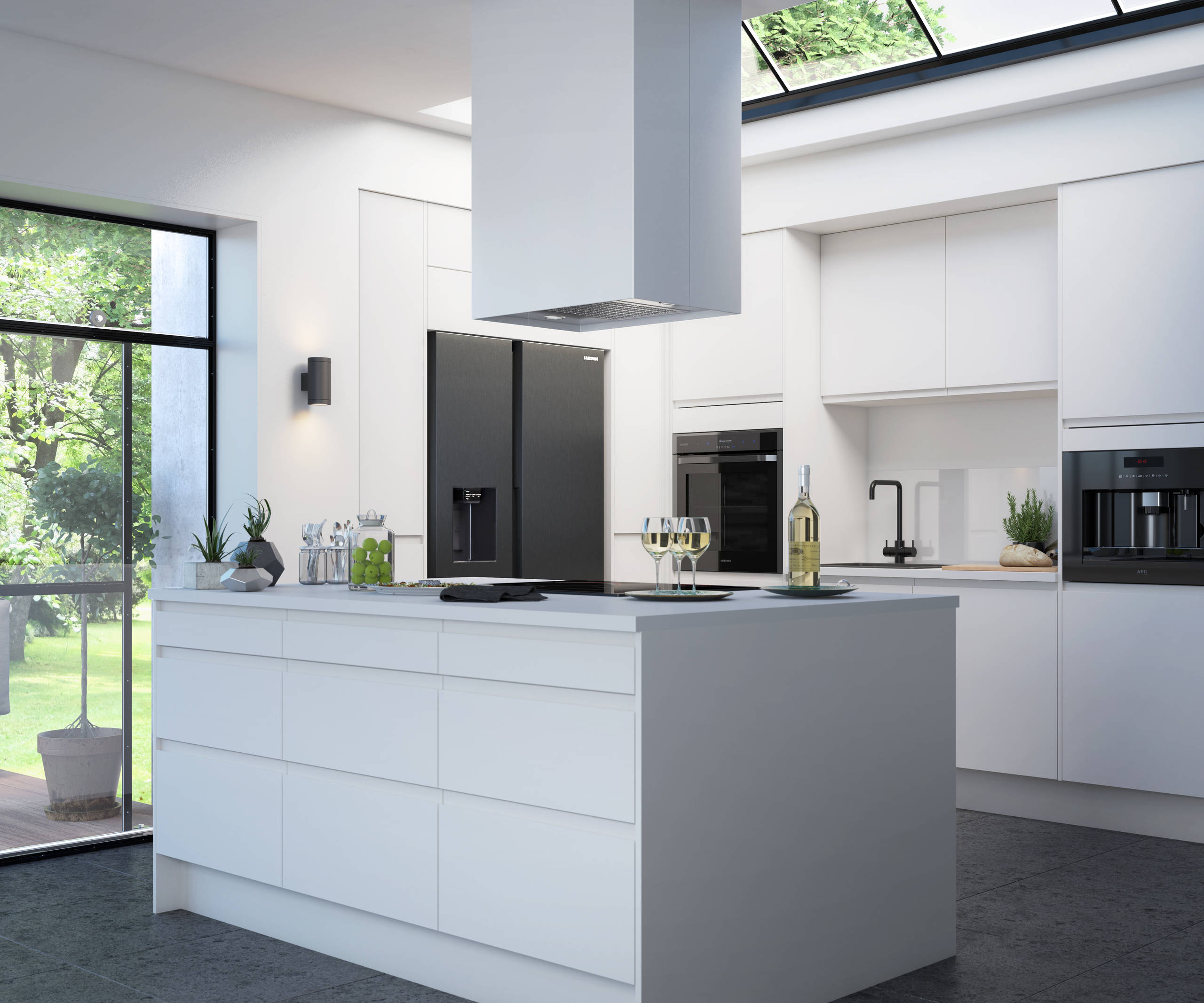 Luna Kitchen from Magnet. An affordable handless look with integrated J Pull doors for a stylish and modern look.
