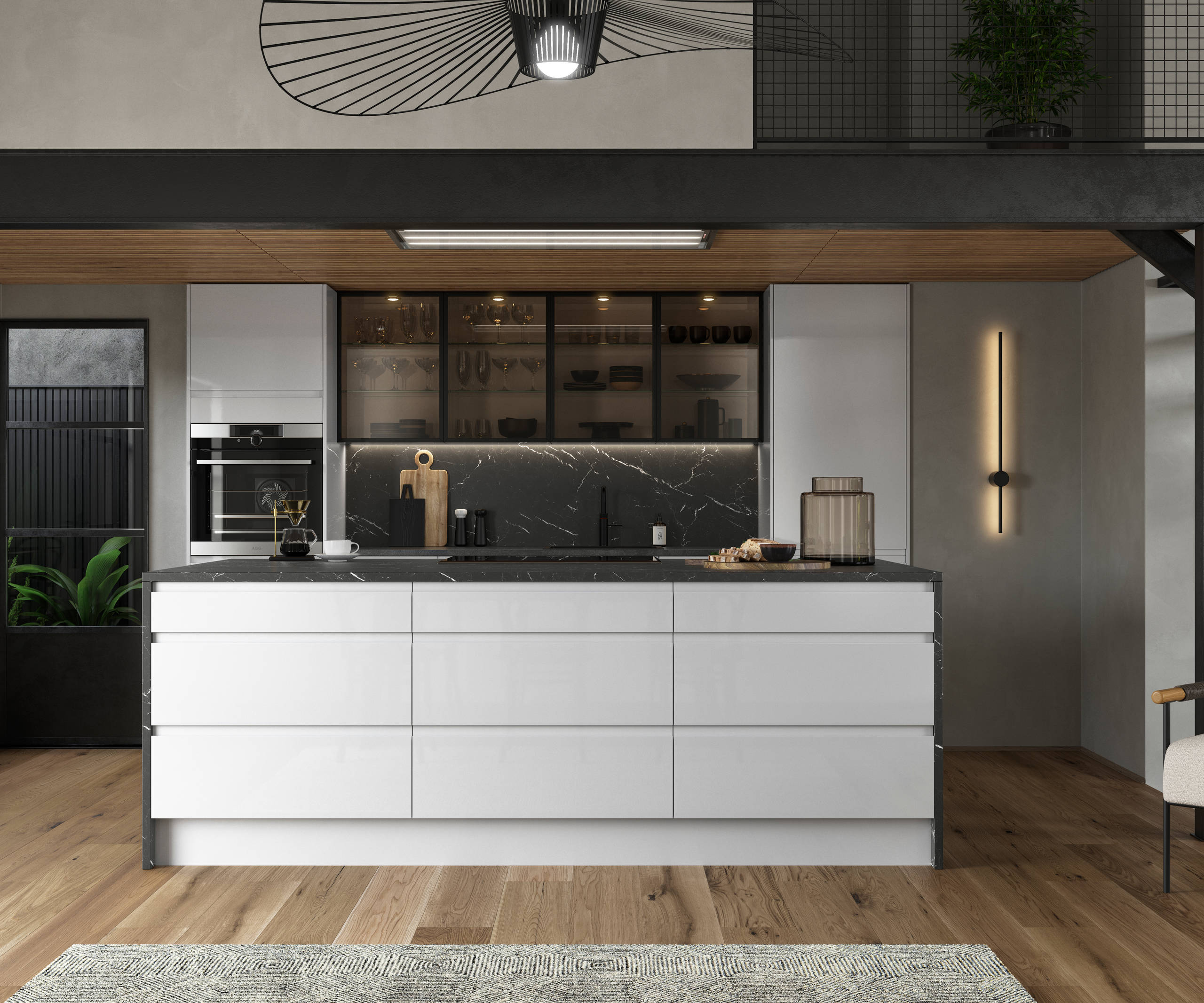 Luna Kitchen from Magnet. An affordable handless look with integrated J Pull doors for a stylish and modern look.