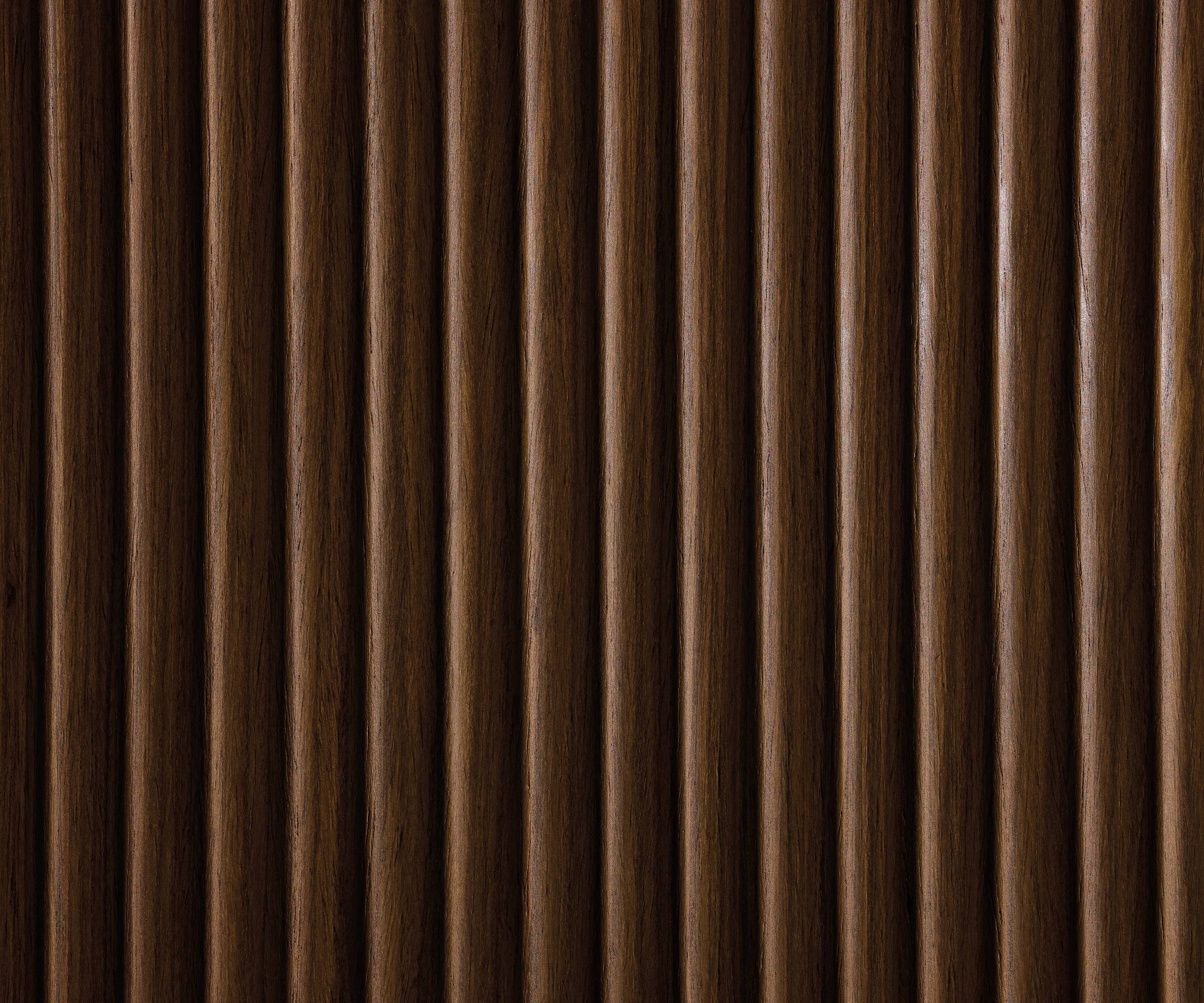 Close-up of fluted wood front in Magnet's kitchen Nordic Nature