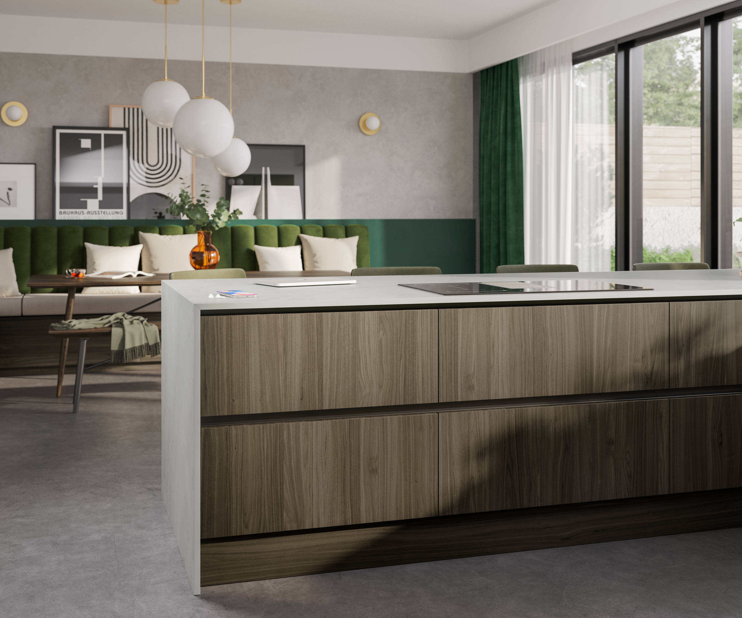 Close-up of Magnet's kitchen Integra Ascoli Dark oak.