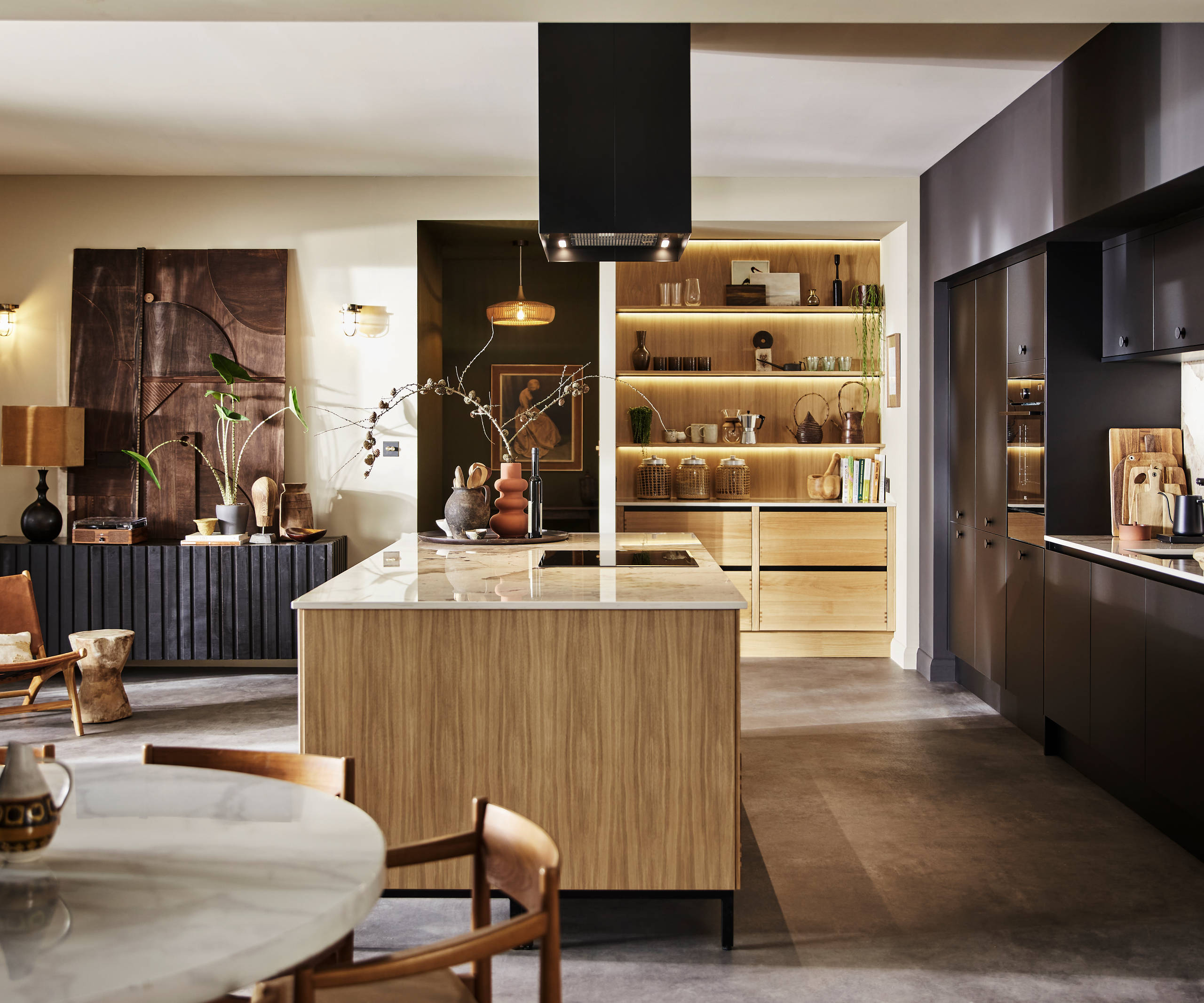 Magnet's Mindful World kitchen concept - An amalgamation of two contemporary kitchen ranges, creating elegance in contrast – and crafted woodwork, inspired by wood craft.