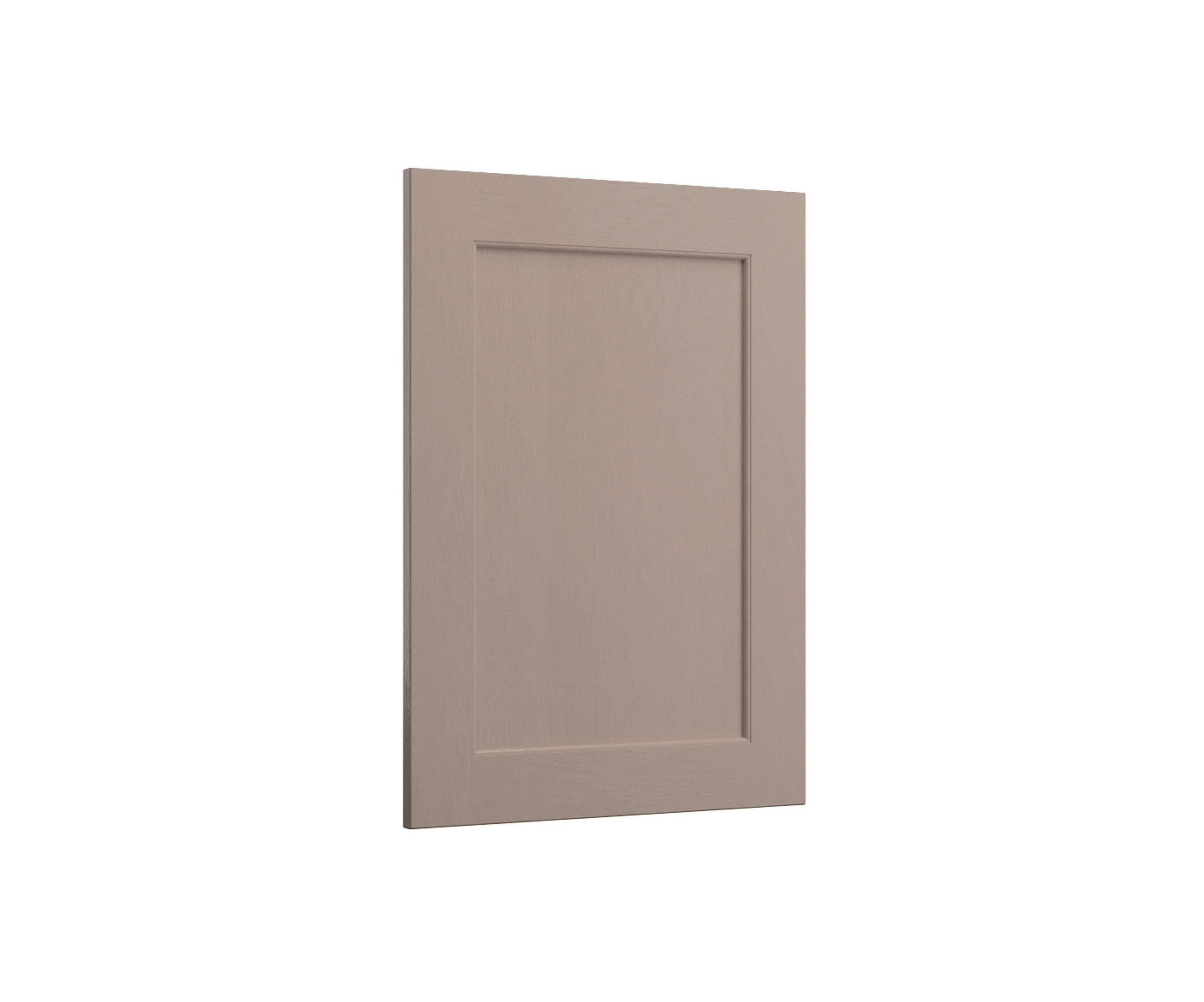 Shaker-style panelled frontal with tactile woodgrain from Magnet in neutral shade Cornish Clay