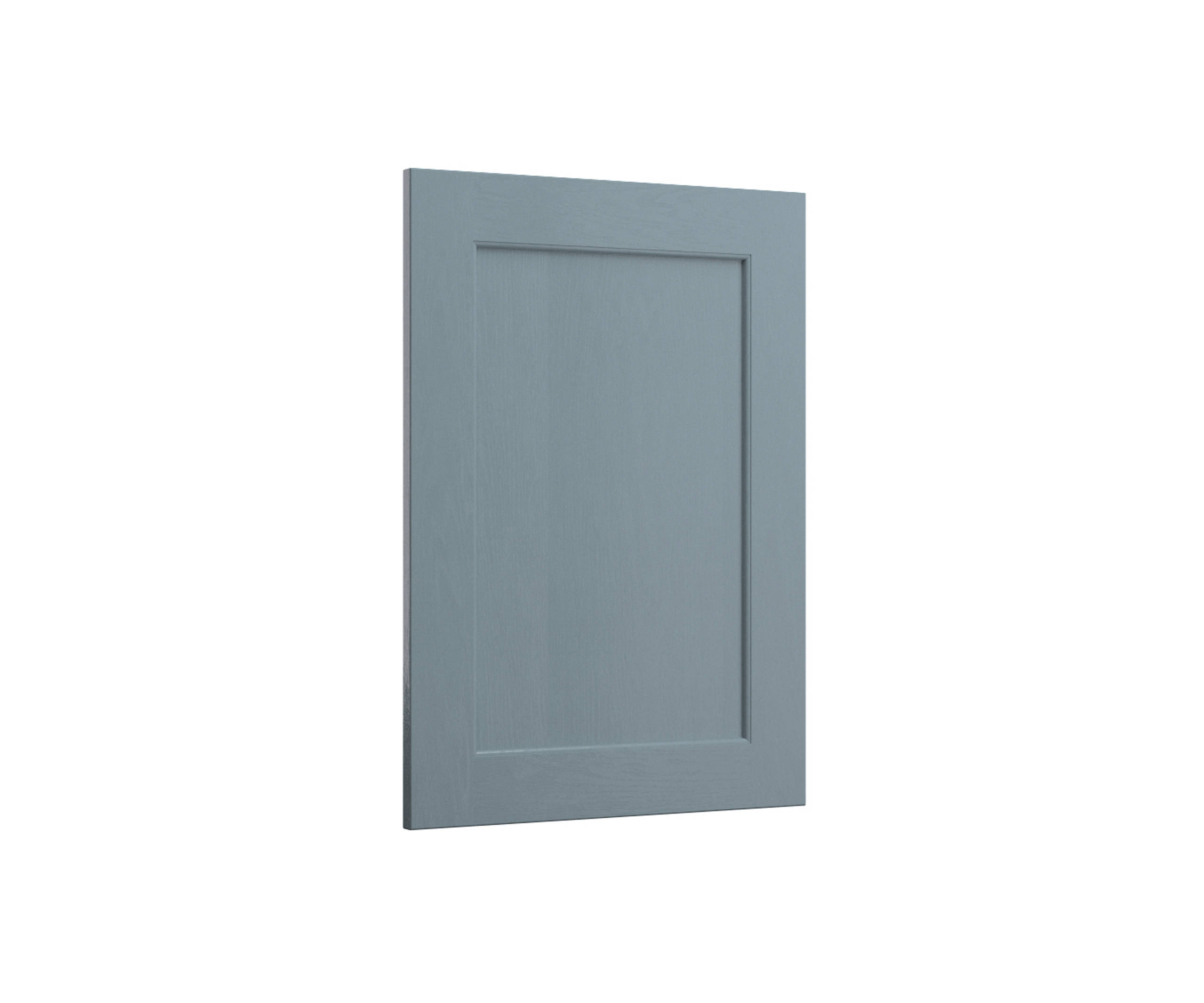 Shaker-style panelled frontal with tactile woodgrain from Magnet in blue shade Portland Blue