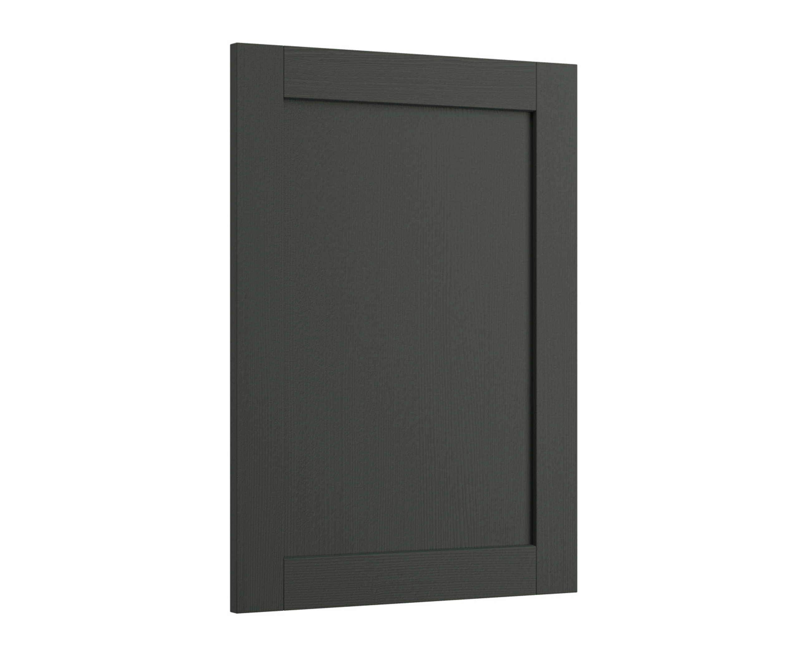 Shaker Ambleside frontal with sleek and modern frame width in the dark green shade Fern