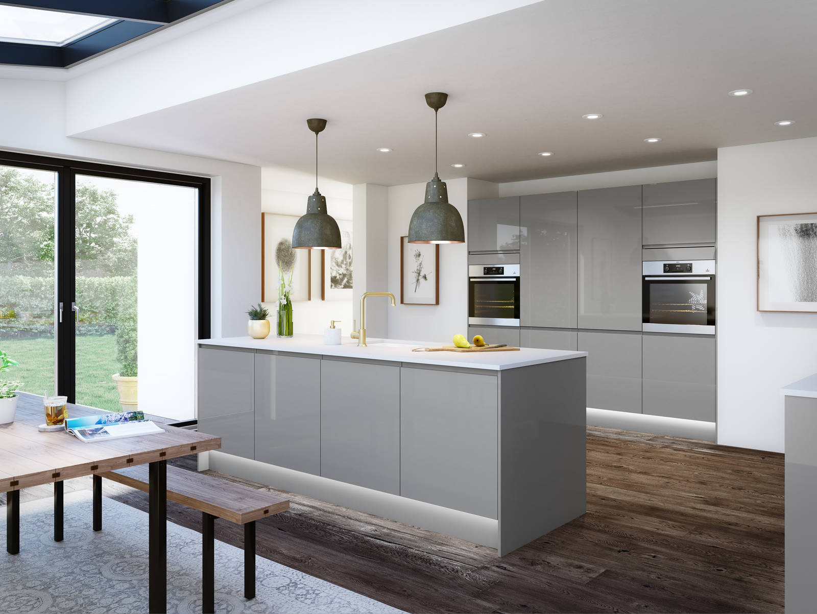 Luna Kitchen from Magnet. An affordable handless look with integrated J Pull doors for a stylish and modern look.
