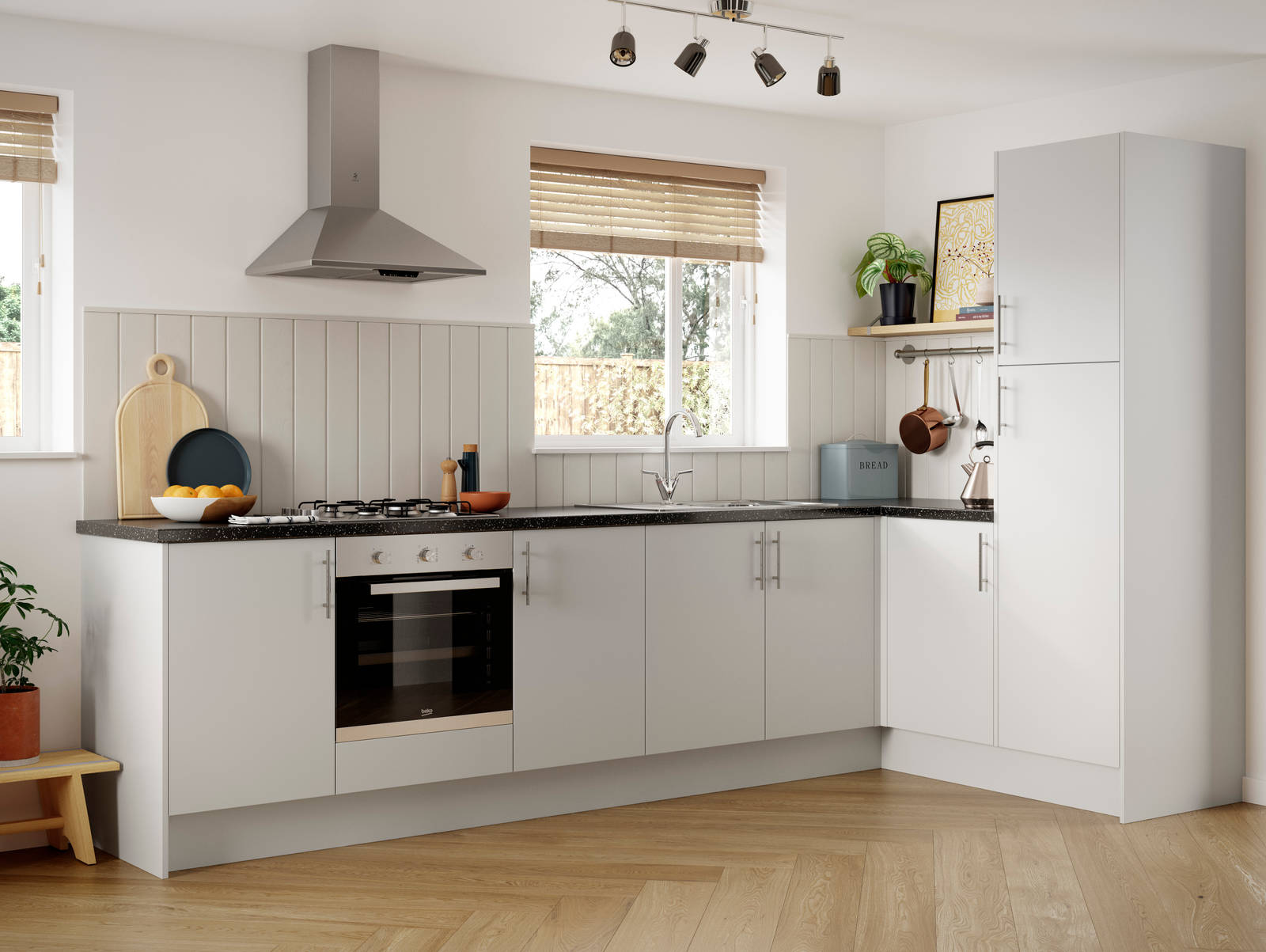 Ascoli by Magnet. Affordable contemporary kitchen constructed from 18mm MFC. Available in 6 colours.