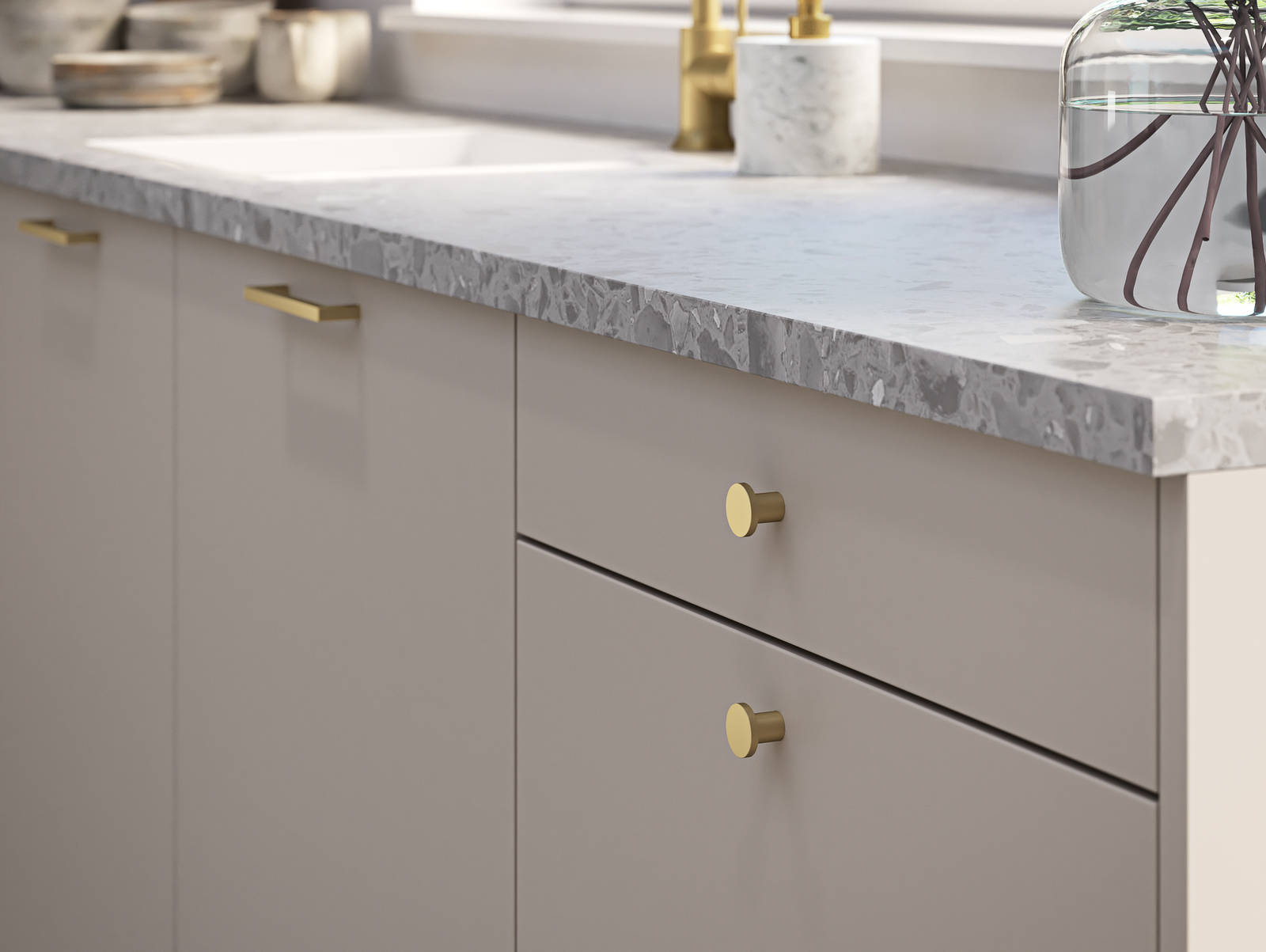 Soho from Magnet. Bold slab doors style this premium contemporary kitchen design available in 20 colours.