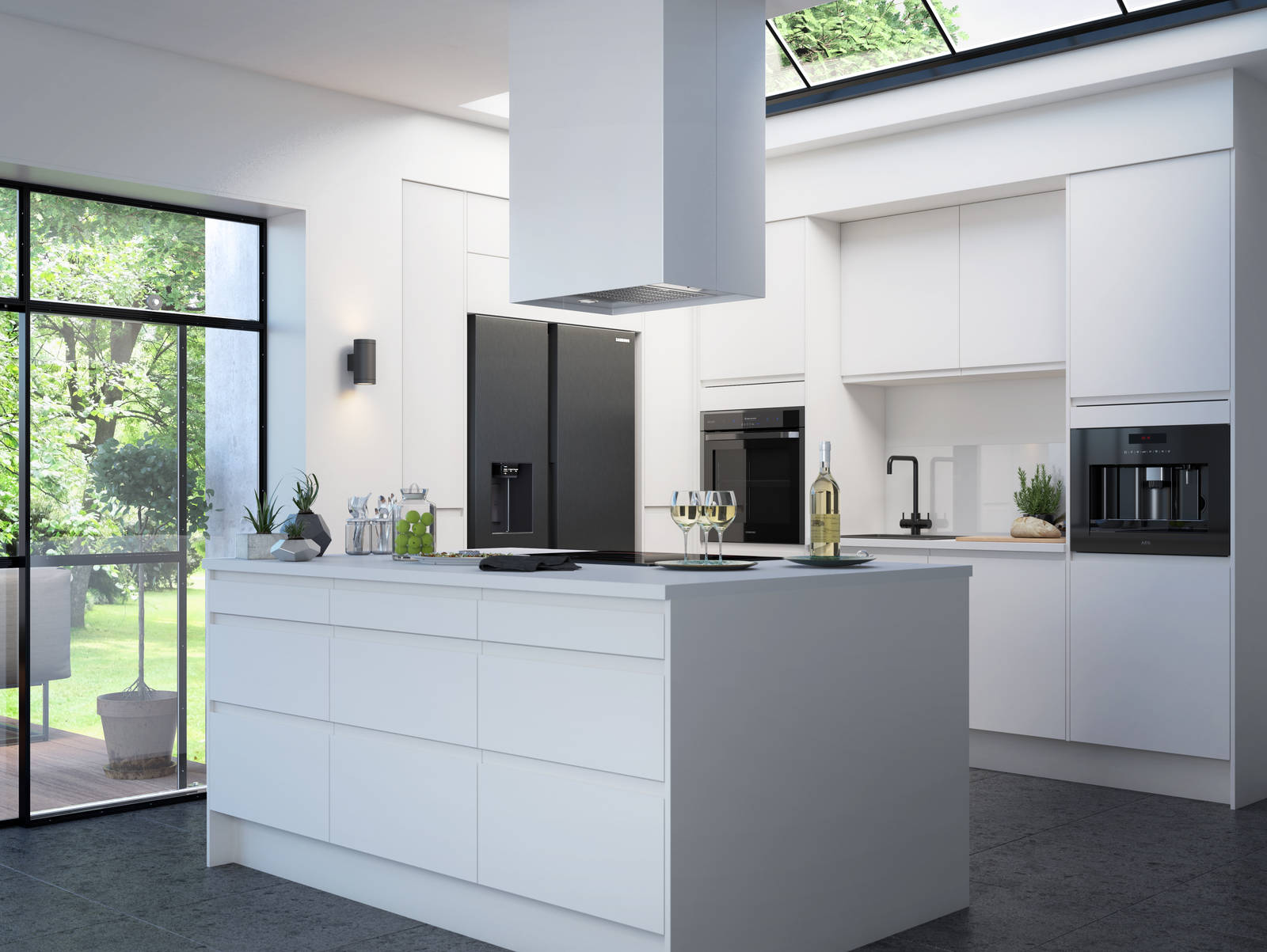 Luna Kitchen from Magnet. An affordable handless look with integrated J Pull doors for a stylish and modern look.