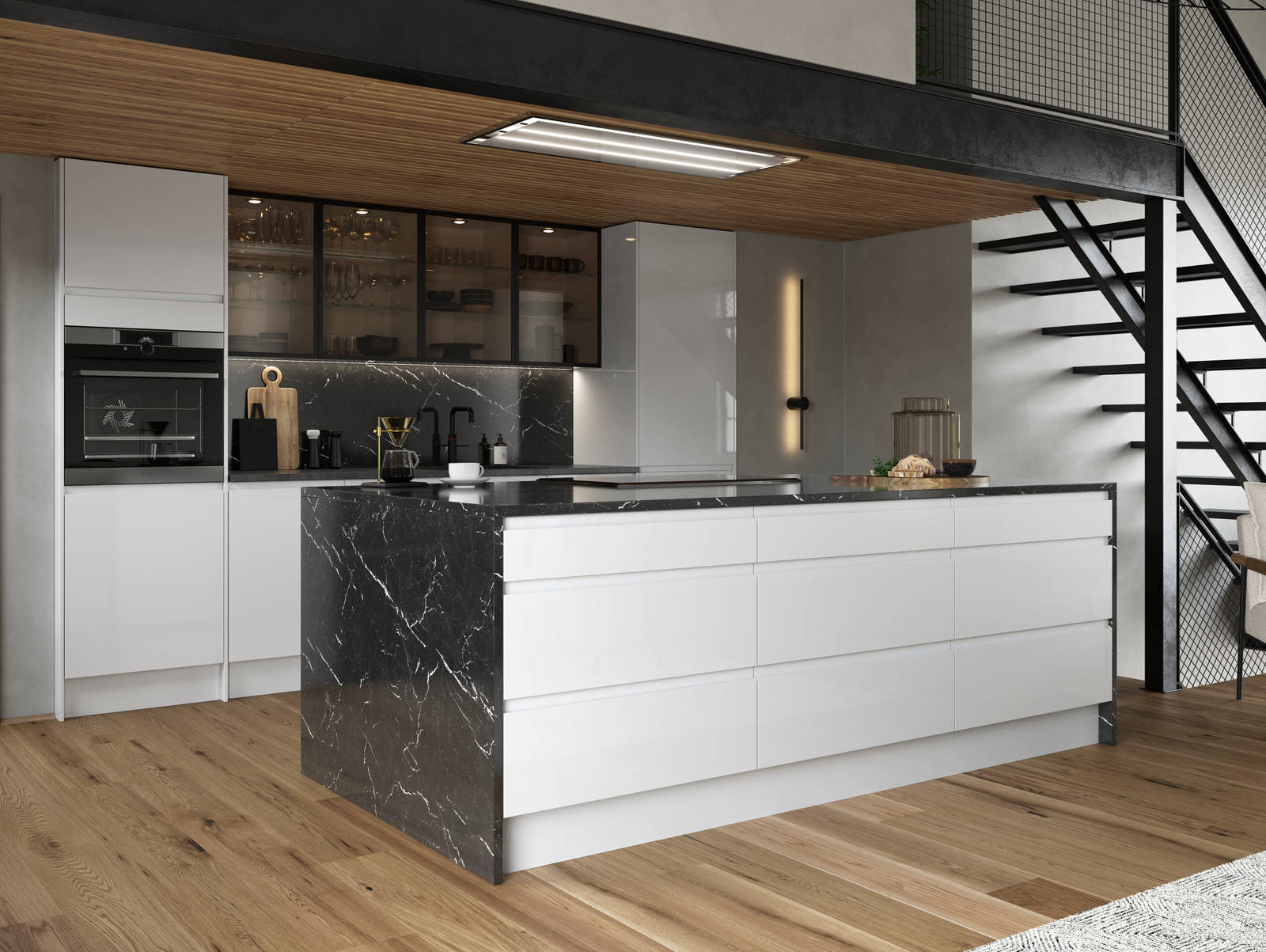 Luna Kitchen from Magnet. An affordable handless look with integrated J Pull doors for a stylish and modern look.