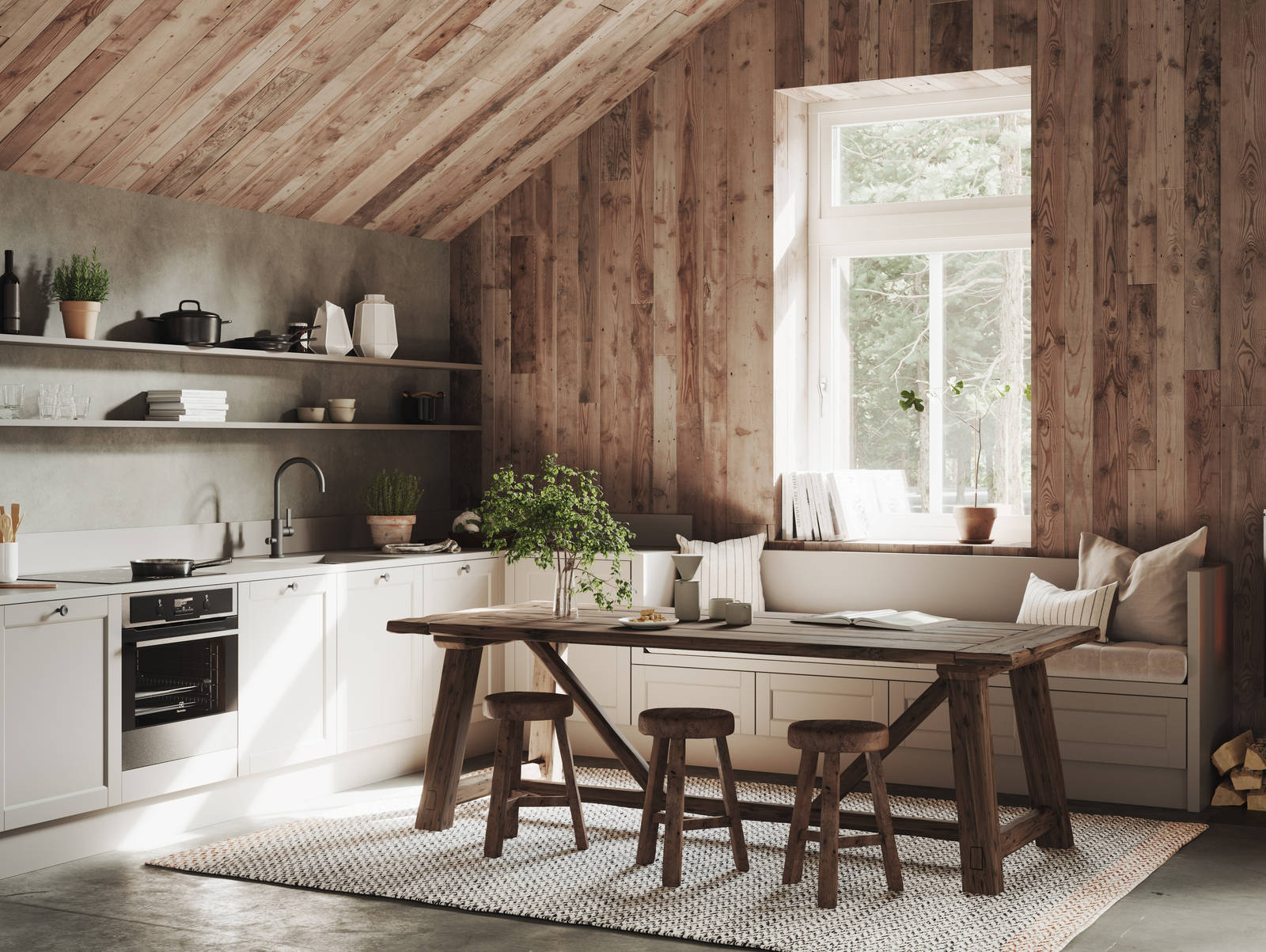 Rustikk og landlig kjøkkenmodell i heltre eik. Front med enkel ramme og slett fylling gjør at du kan variere uttrykket på kjøkkenet fra det helt moderne til det rustikke landlige preget alt etter hvilket tilbehør du velger.