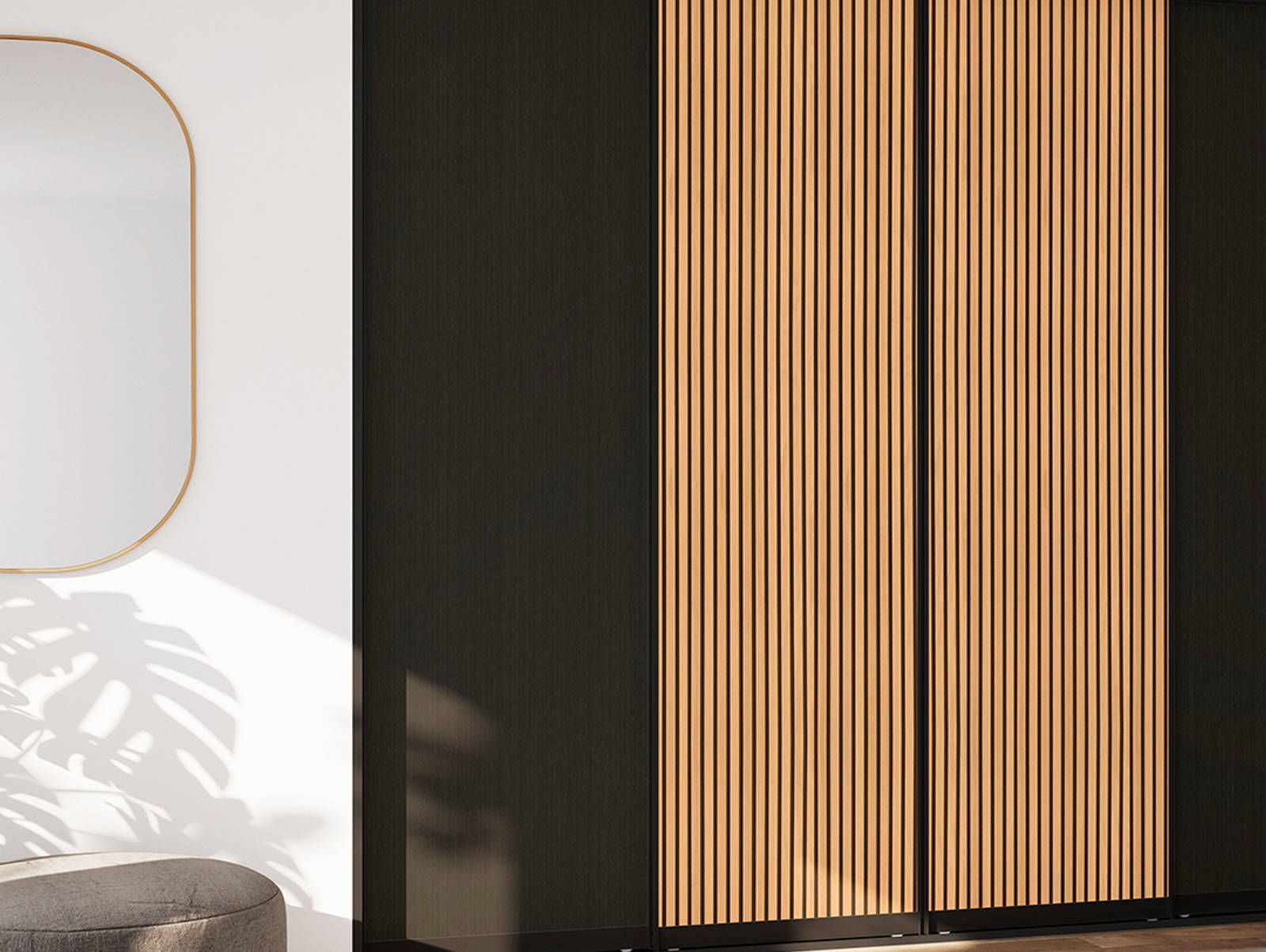 Skydedør lamel garderobe