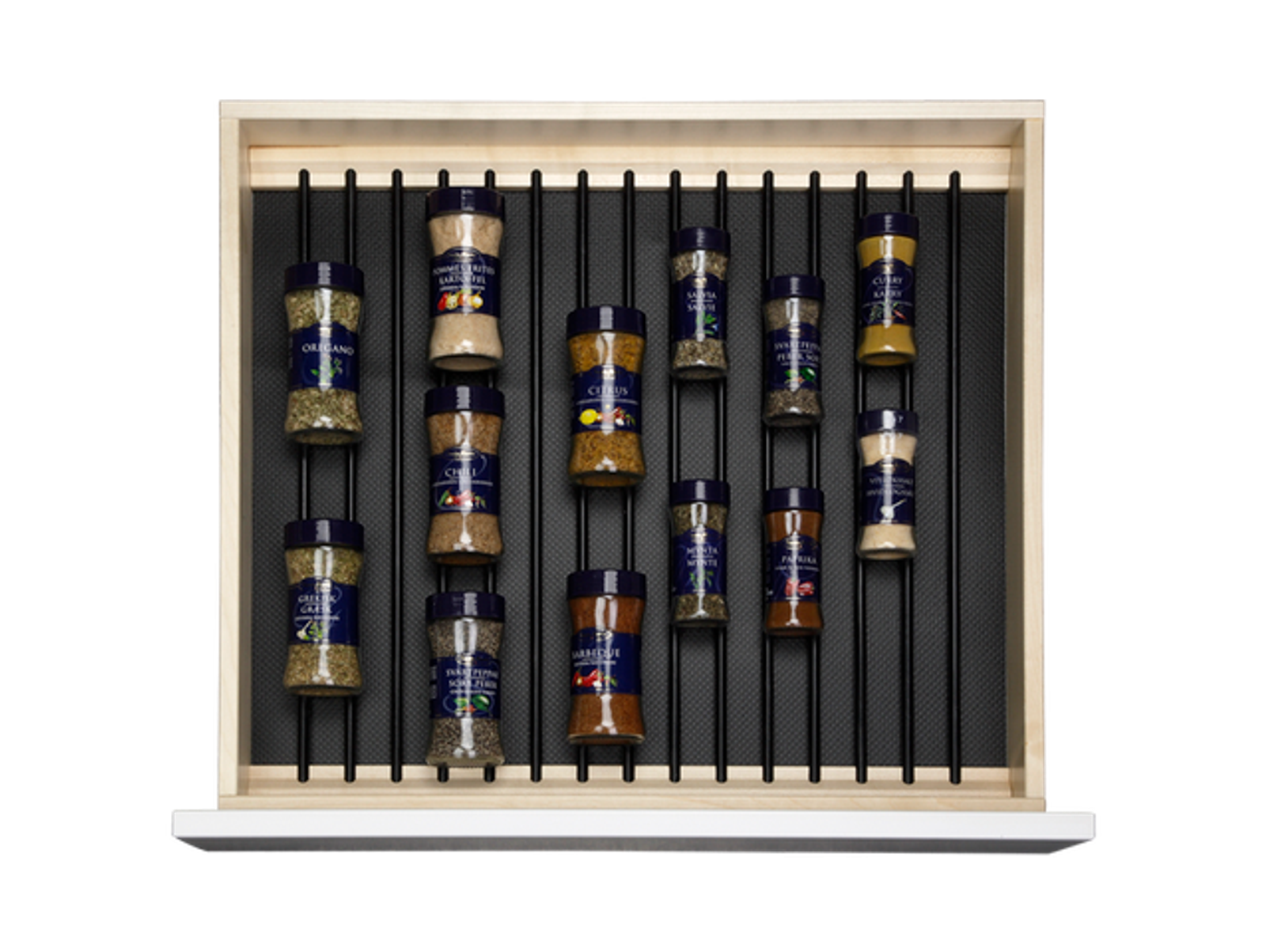 Maple insert for drawer with spice holder