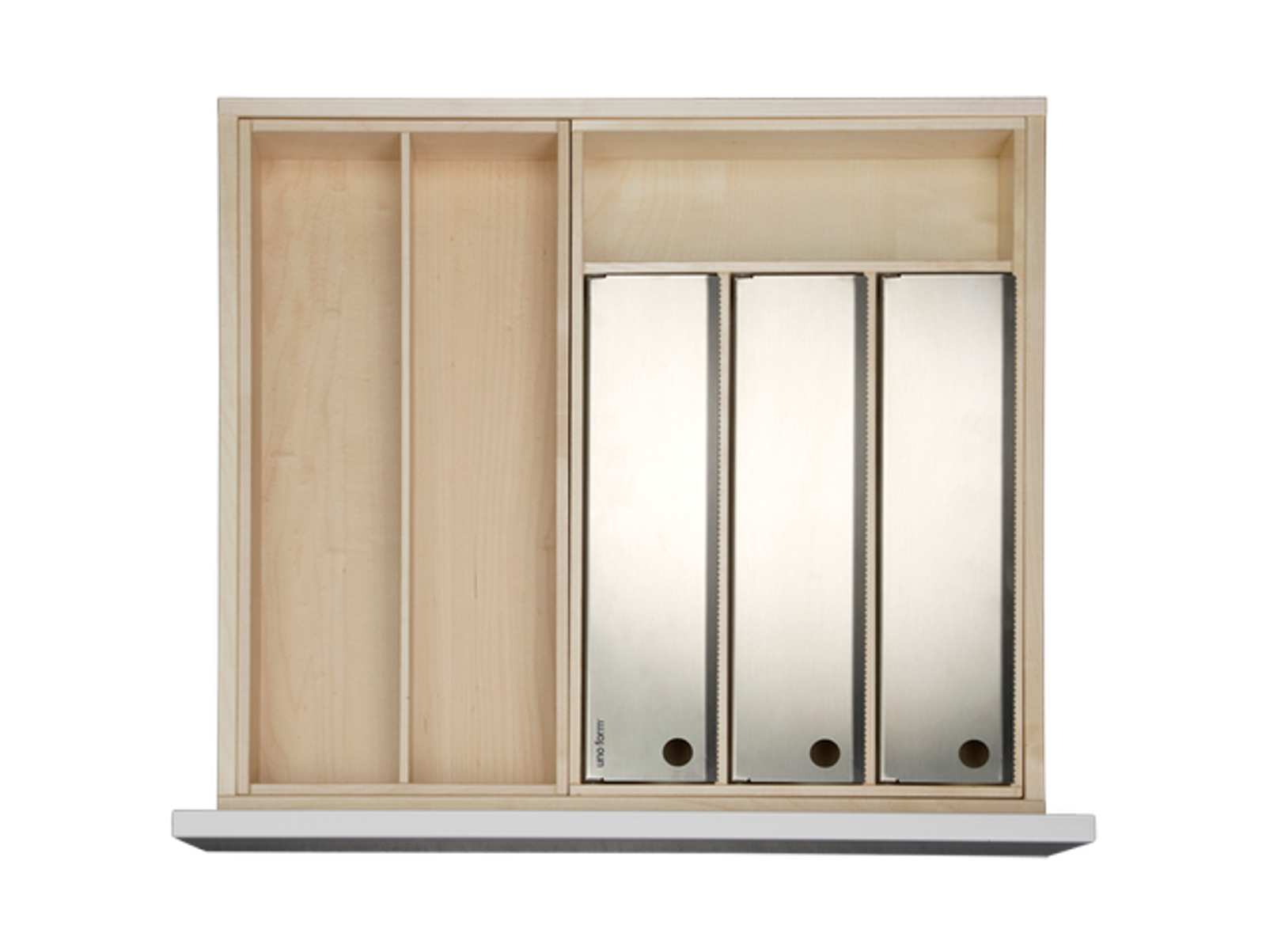 Utentils organizer with film and aluminium cutter