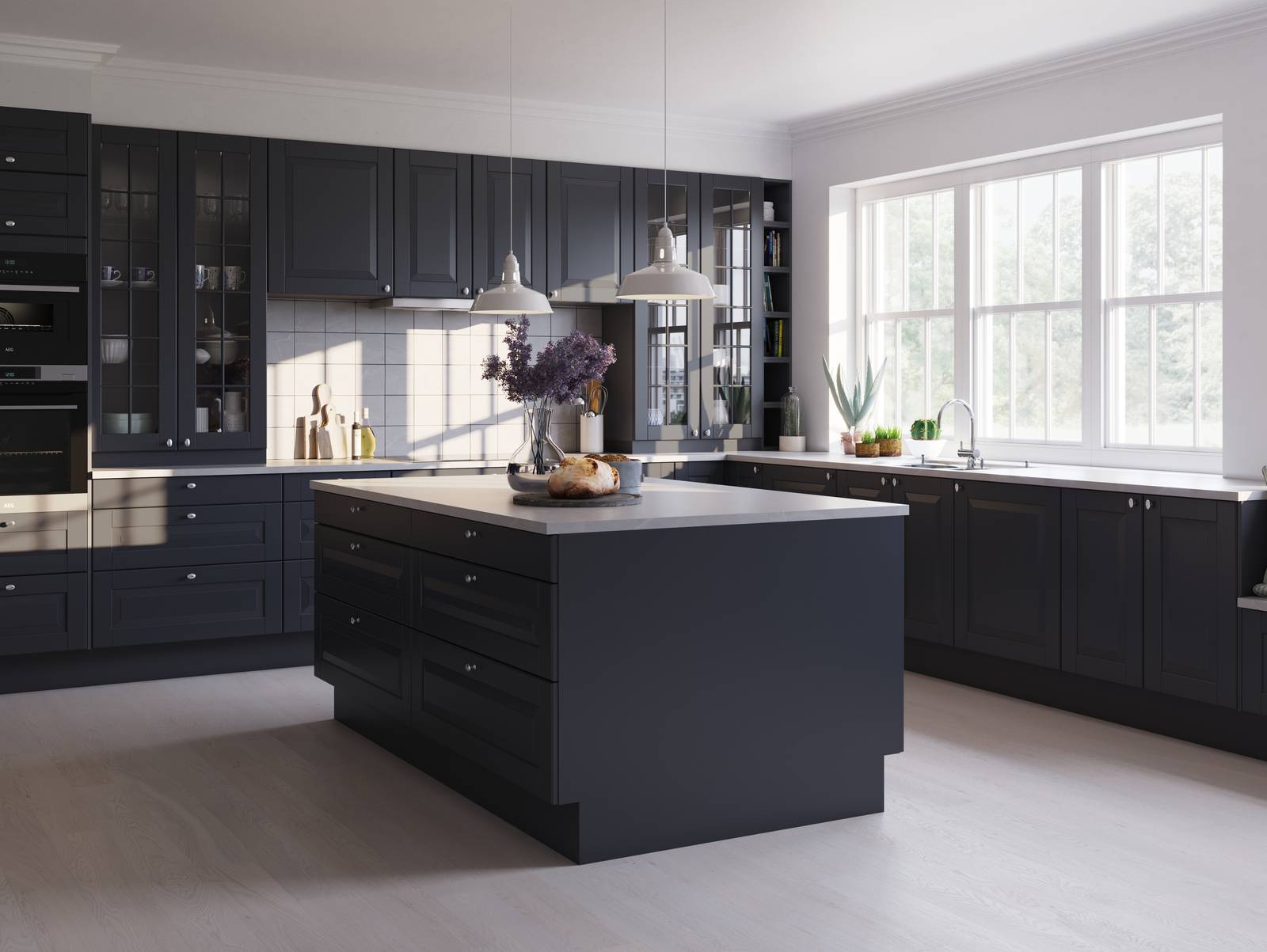 Norema Edel mørk blå S 8005-R80B klassisk kjøkken kjøkkenøy