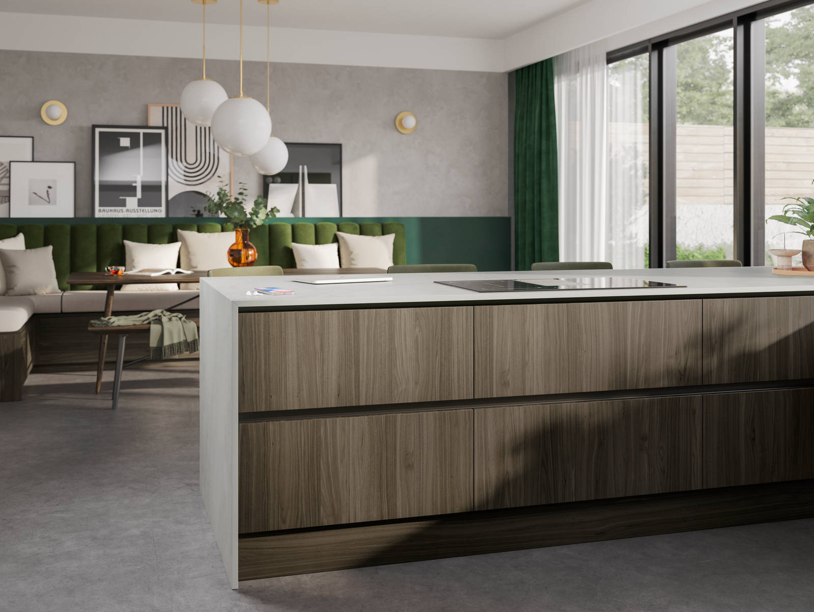Close-up of Magnet's kitchen Integra Ascoli Dark oak.