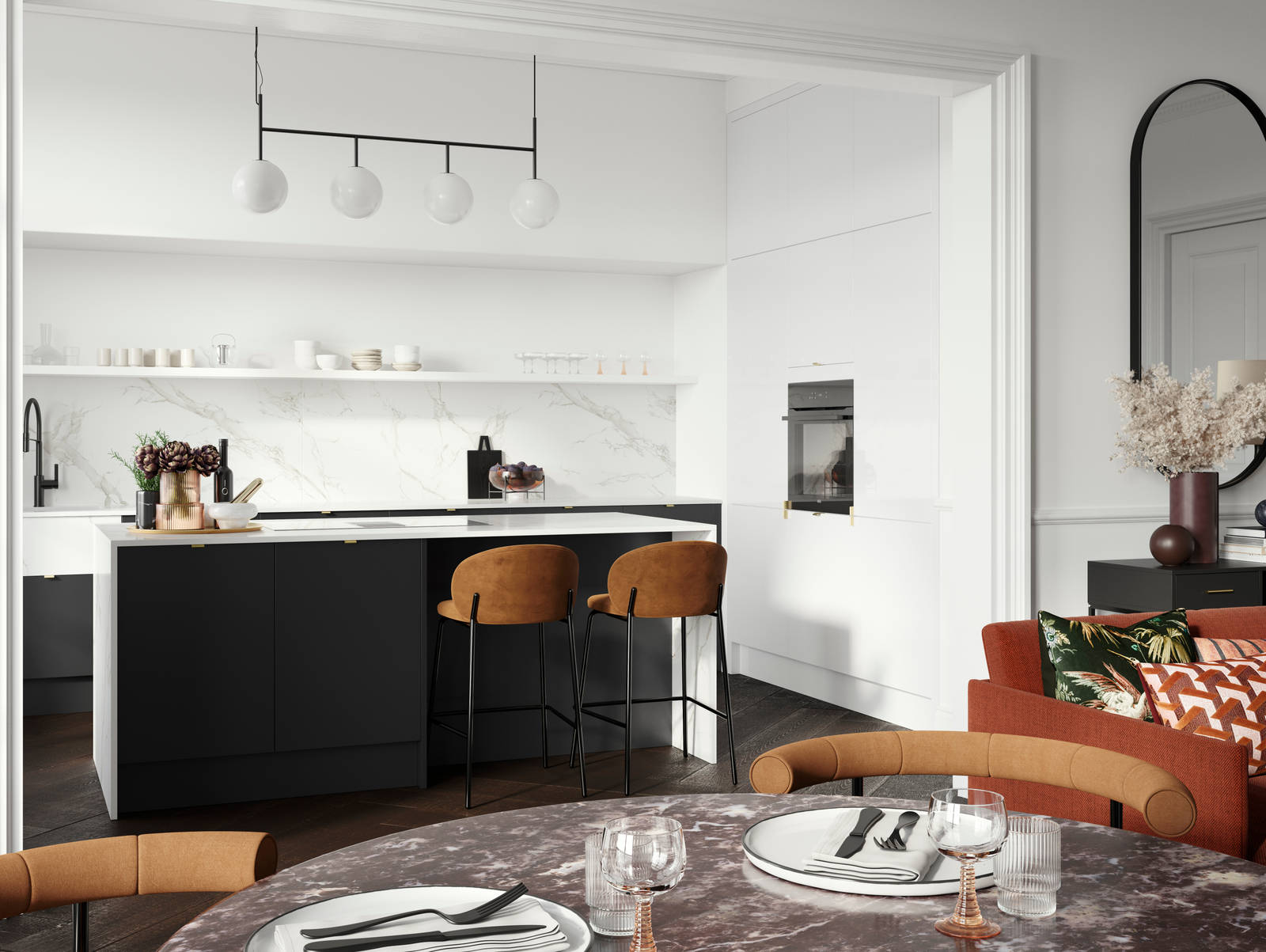 Minimal maximalism in Magnet's Hoxton kitchen.