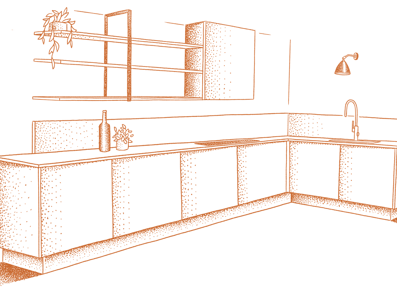 Medium køkken illustration