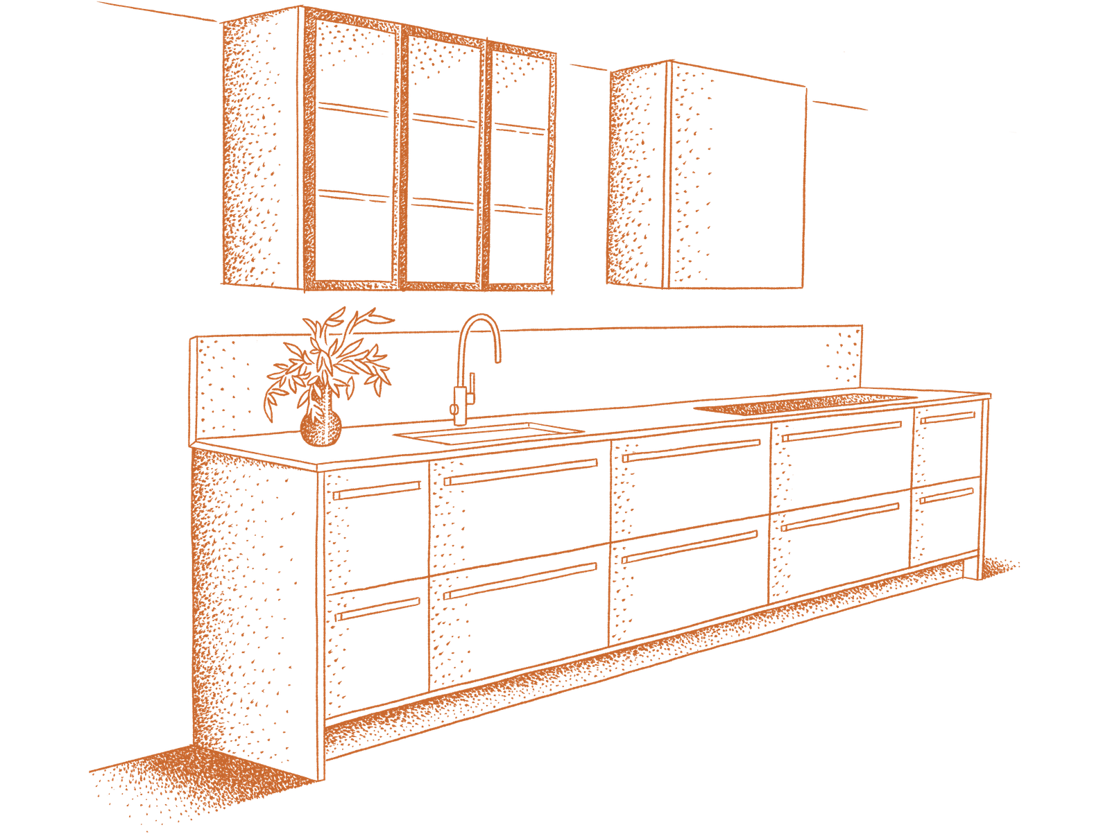 Litet køkken illustration