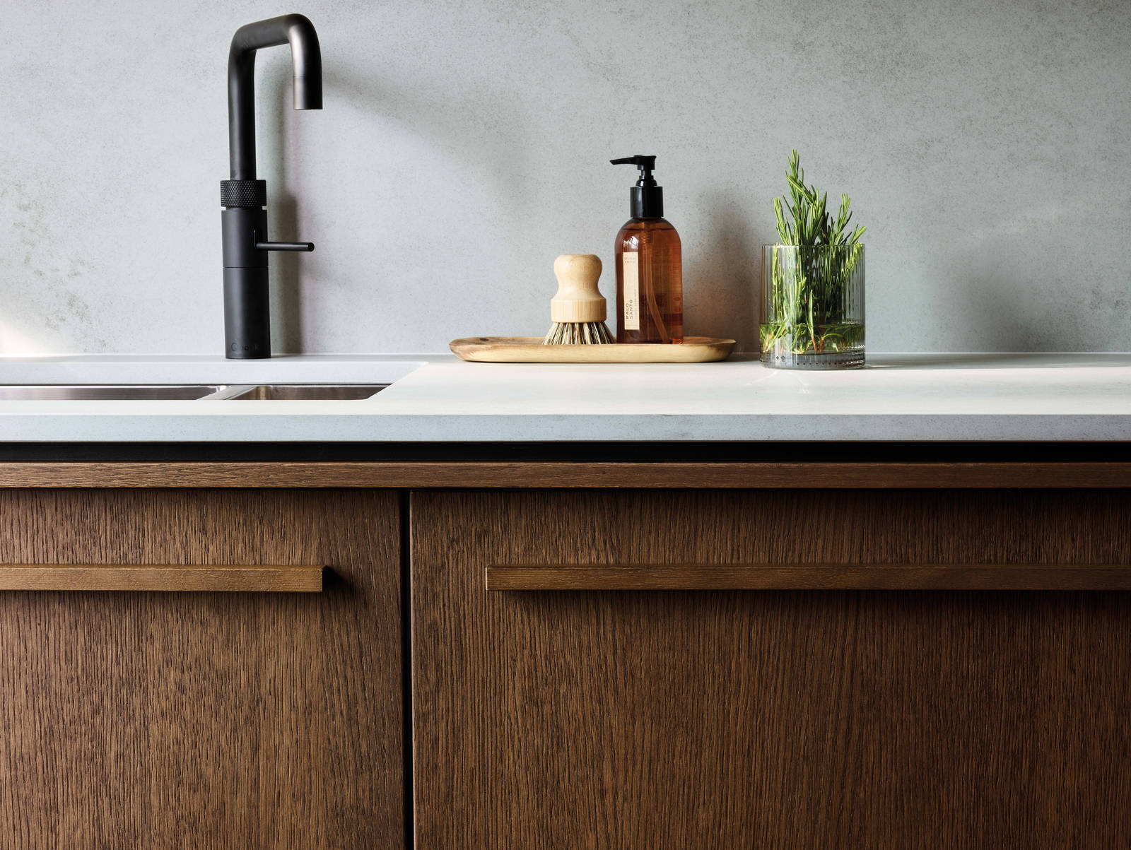 Nordic Nature cabinets with matt black tap