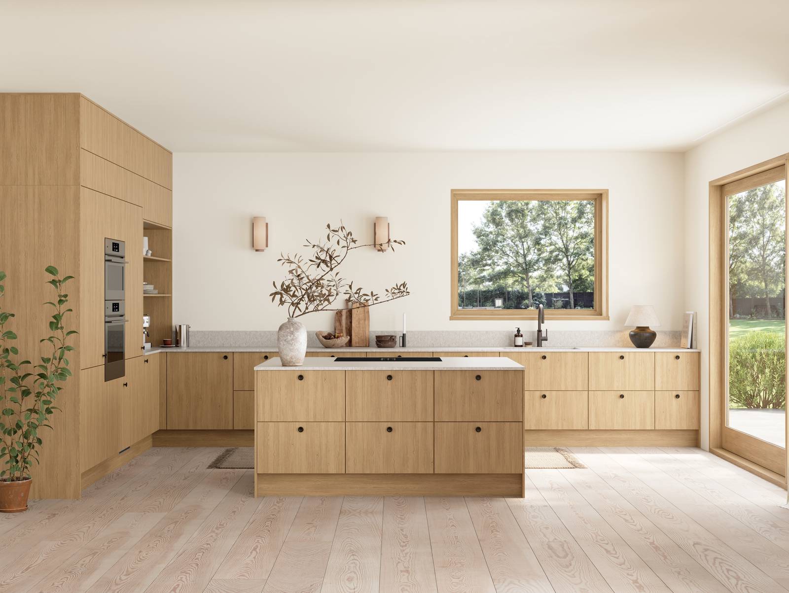 Favn er et kvalitetskjøkken inspirert av naturen. En vakker front i stående finer som gir hele kjøkkenet liv.