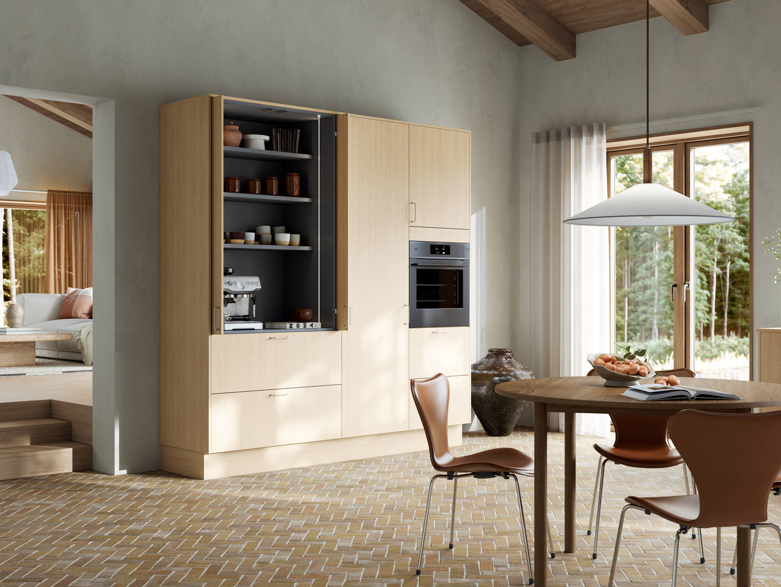 Nord eik er et kjøkken med rene linjer og lyse eikefronter som gir et naturlig og tidløst uttrykk.