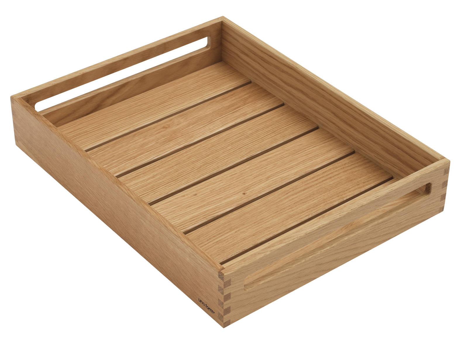 uno form serveringsbakke i massivt egetræ med fingertappede samlinger