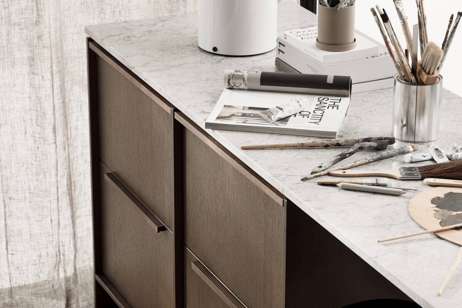 Marbodal Signatur Ekbacken - ramdelar i ek faner i brunbets kulör