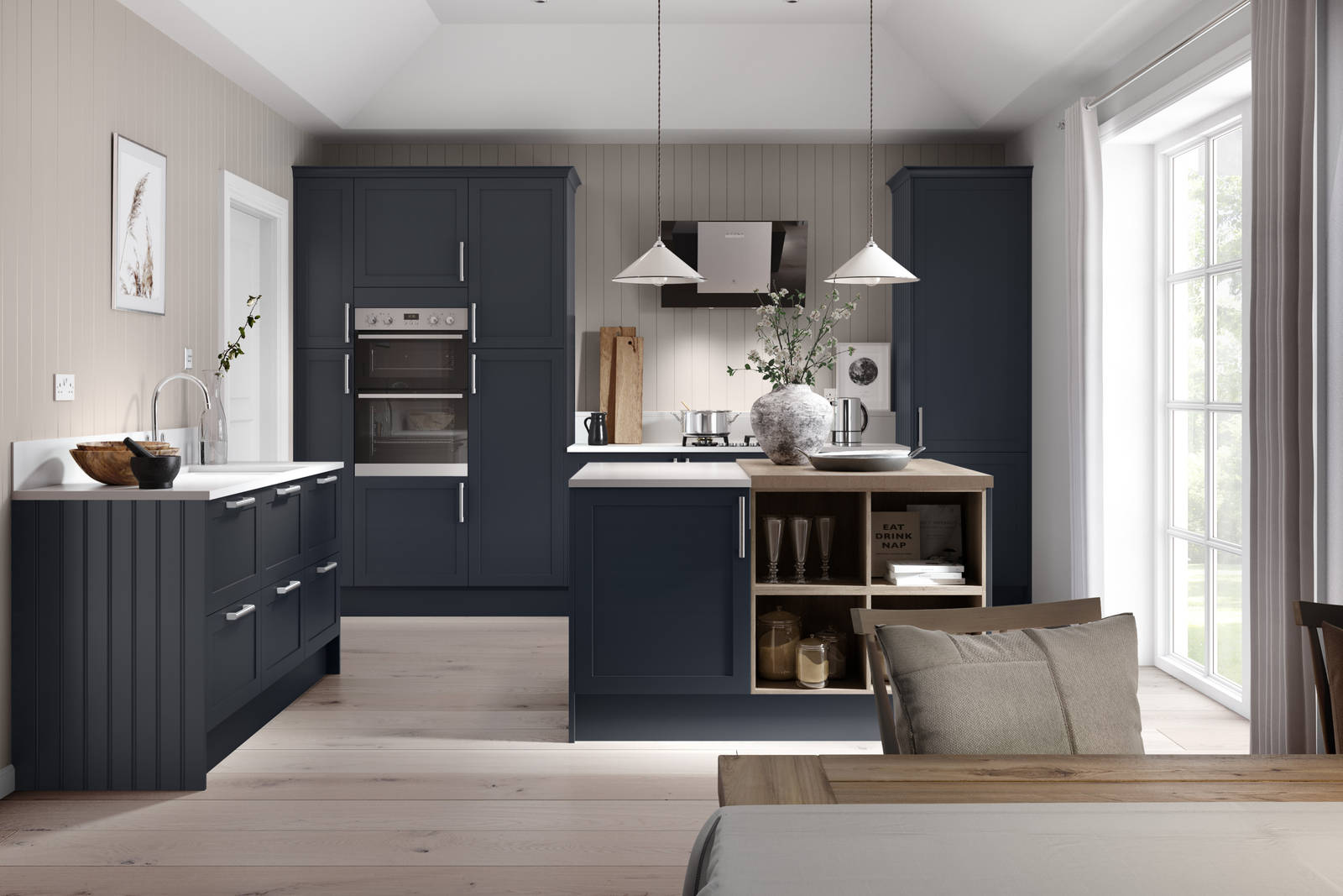 Dunham kitchen by Magnet. Smooth matt finish traditional or modern style available in over 20 colours.