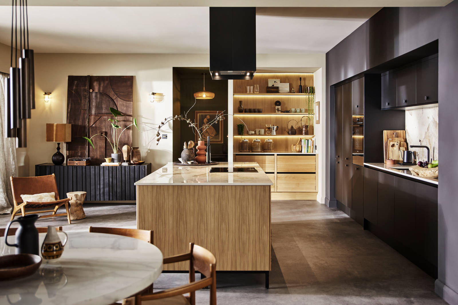 Magnet's Mindful World kitchen concept - An amalgamation of two contemporary kitchen ranges, creating elegance in contrast – and crafted woodwork, inspired by wood craft.