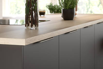 Nova by Magnet. Affordable slab door kitchen available in matt and super glass. 6 colours to choose from.